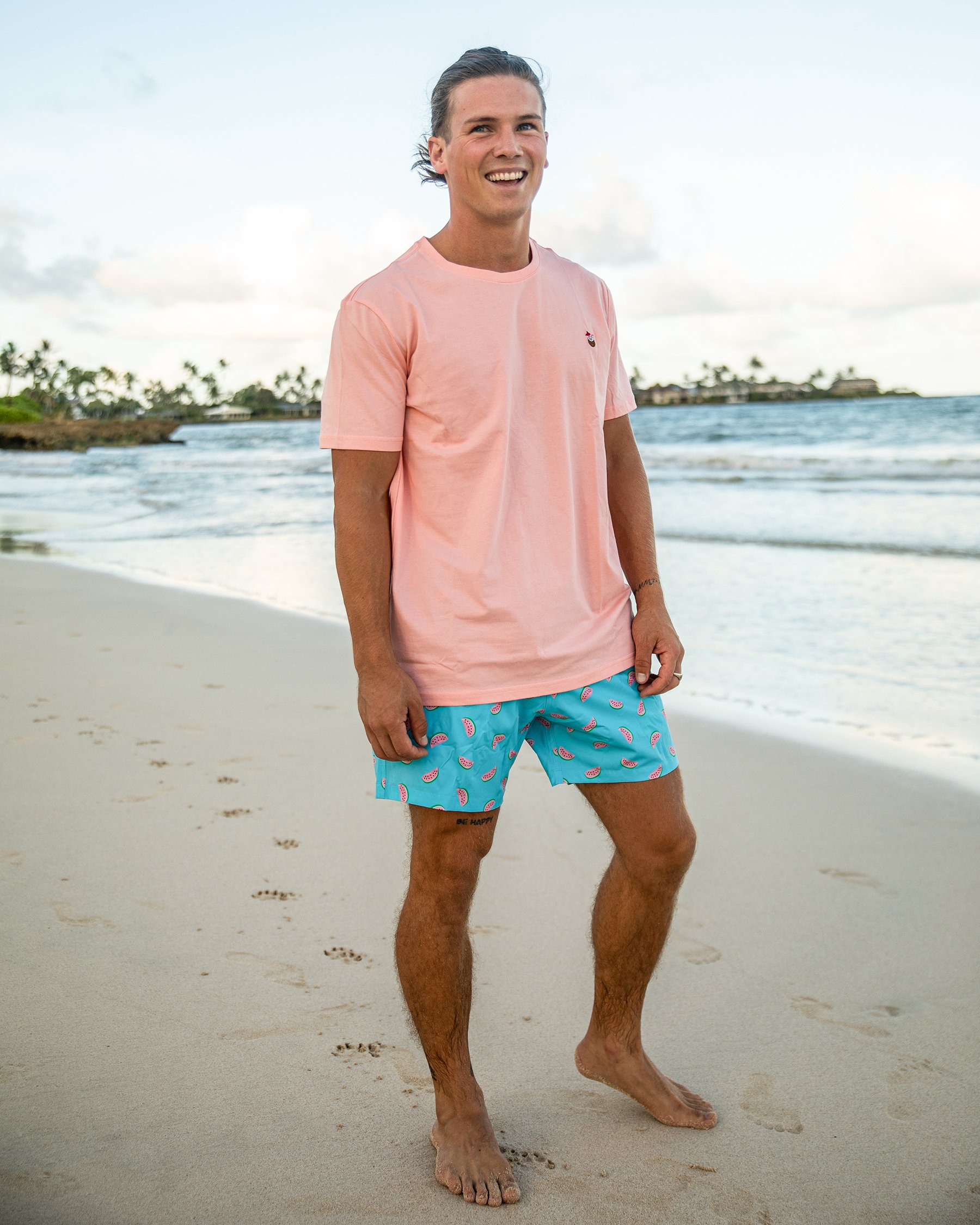 BERMIES Coconut Embroidered T-shirt Light pink COCONUT - View1