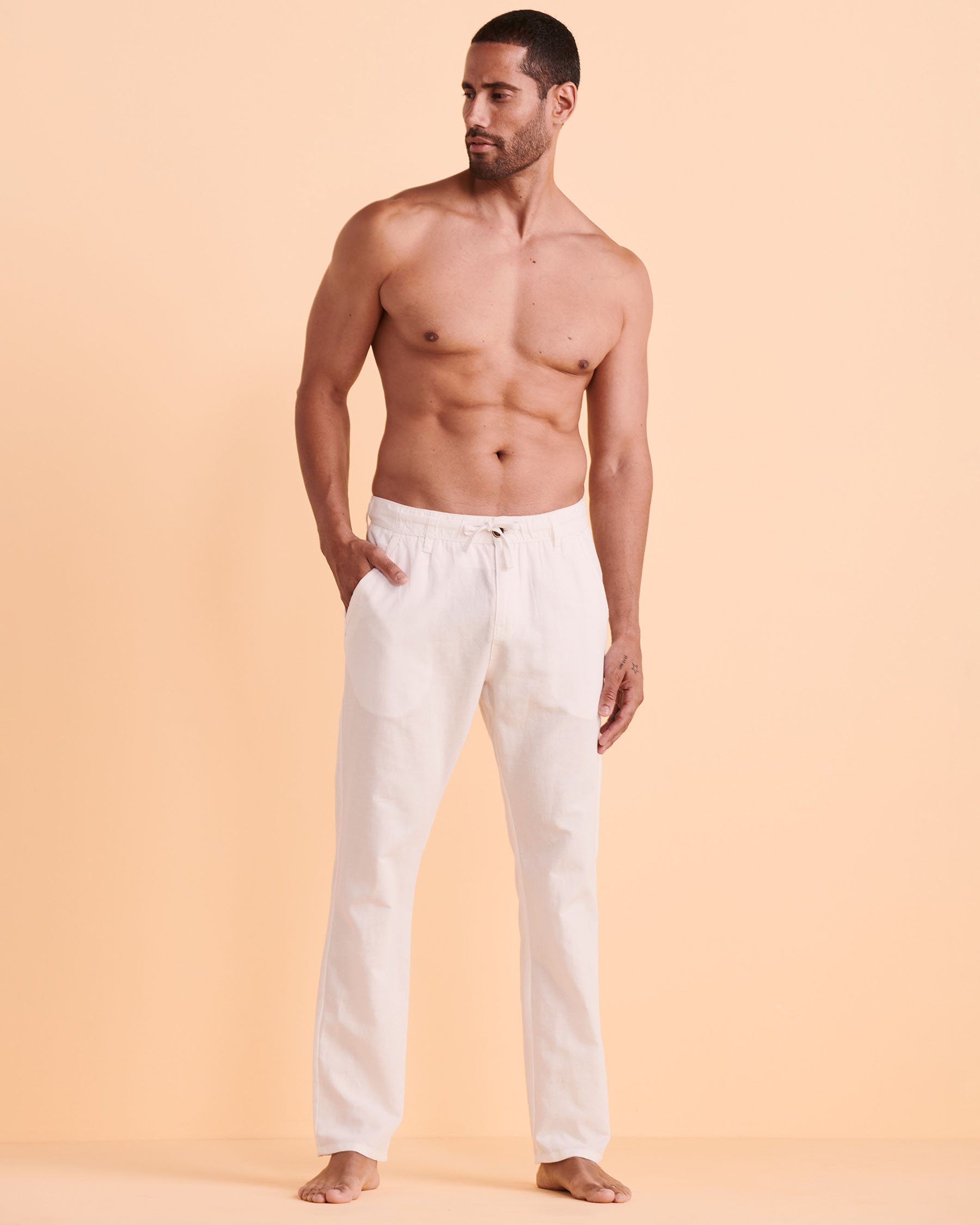 PUBLIC BEACH LINEN Pants White PB4108BIK - View4
