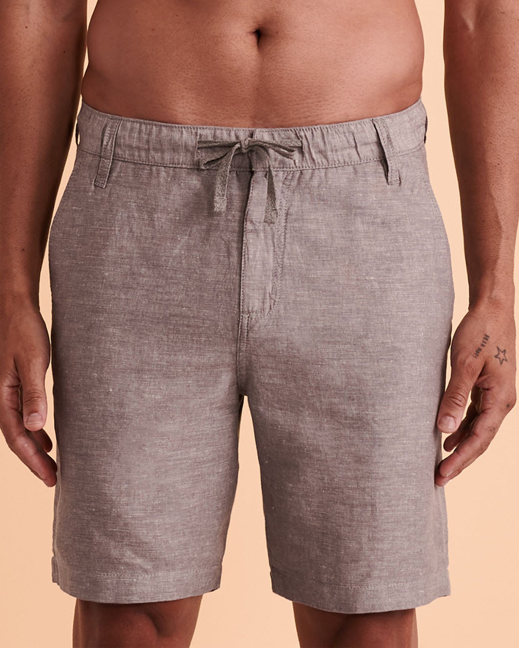 PUBLIC BEACH Short bermuda LINEN Gris PB4812BIK - Voir1