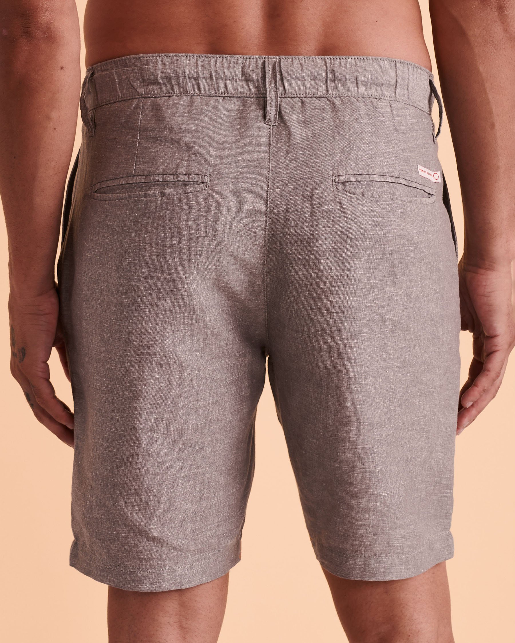 PUBLIC BEACH Short bermuda LINEN Gris PB4812BIK - Voir2