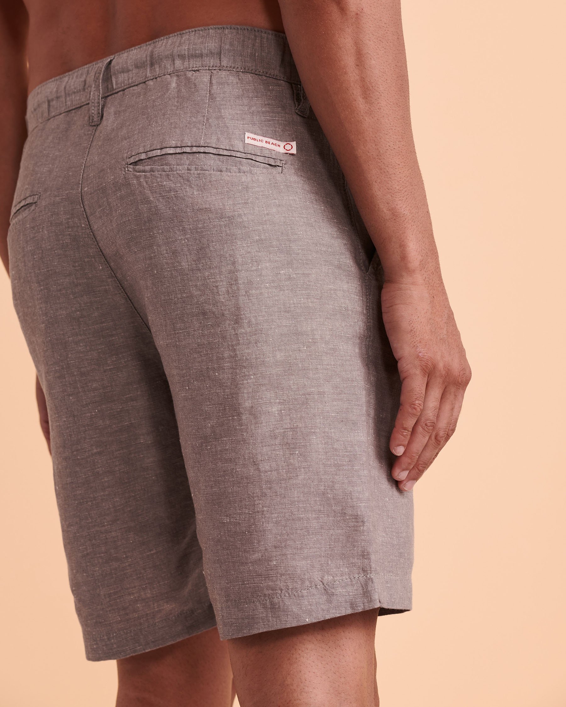 PUBLIC BEACH Short bermuda LINEN Gris PB4812BIK - Voir3