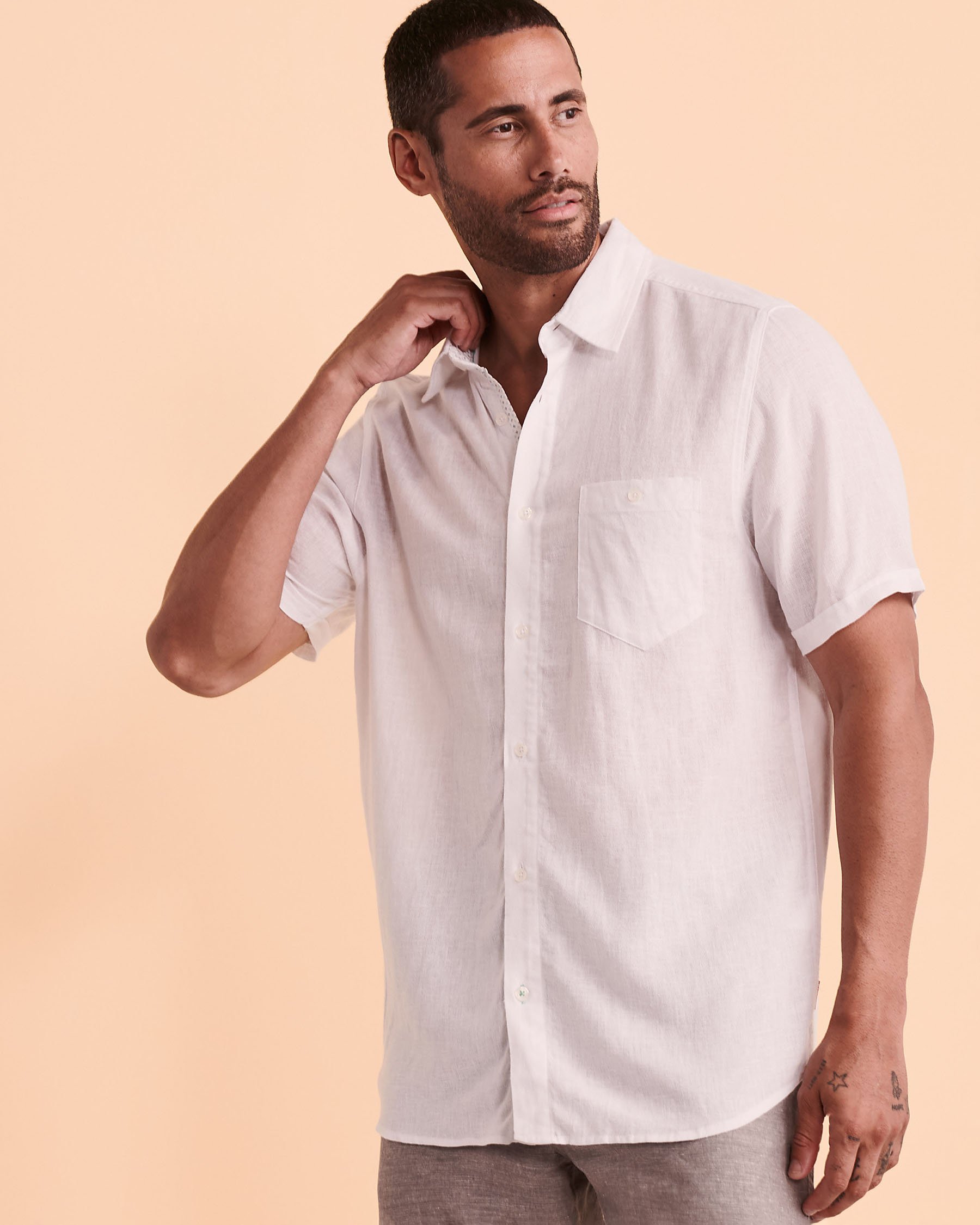 PUBLIC BEACH LINEN Shirt White PB5226BIK - View1