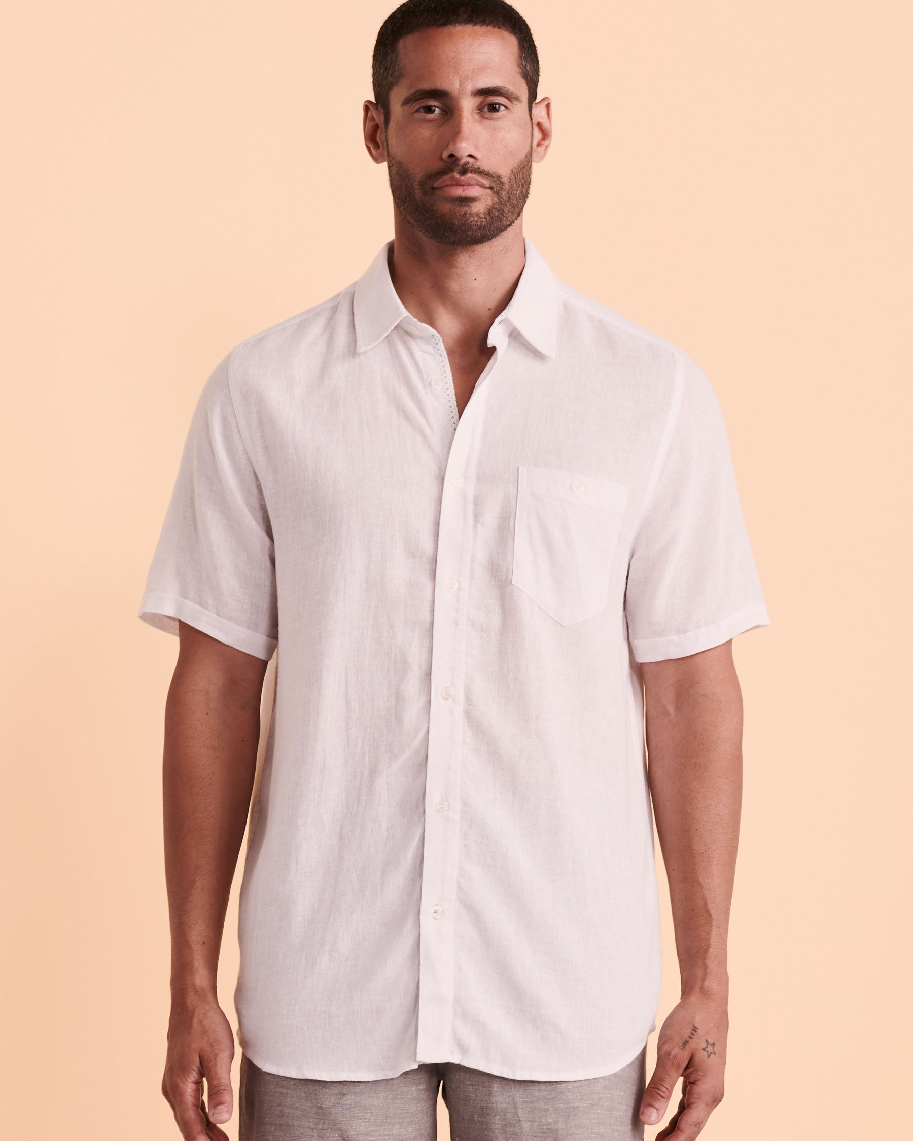 PUBLIC BEACH LINEN Shirt White PB5226BIK - View4