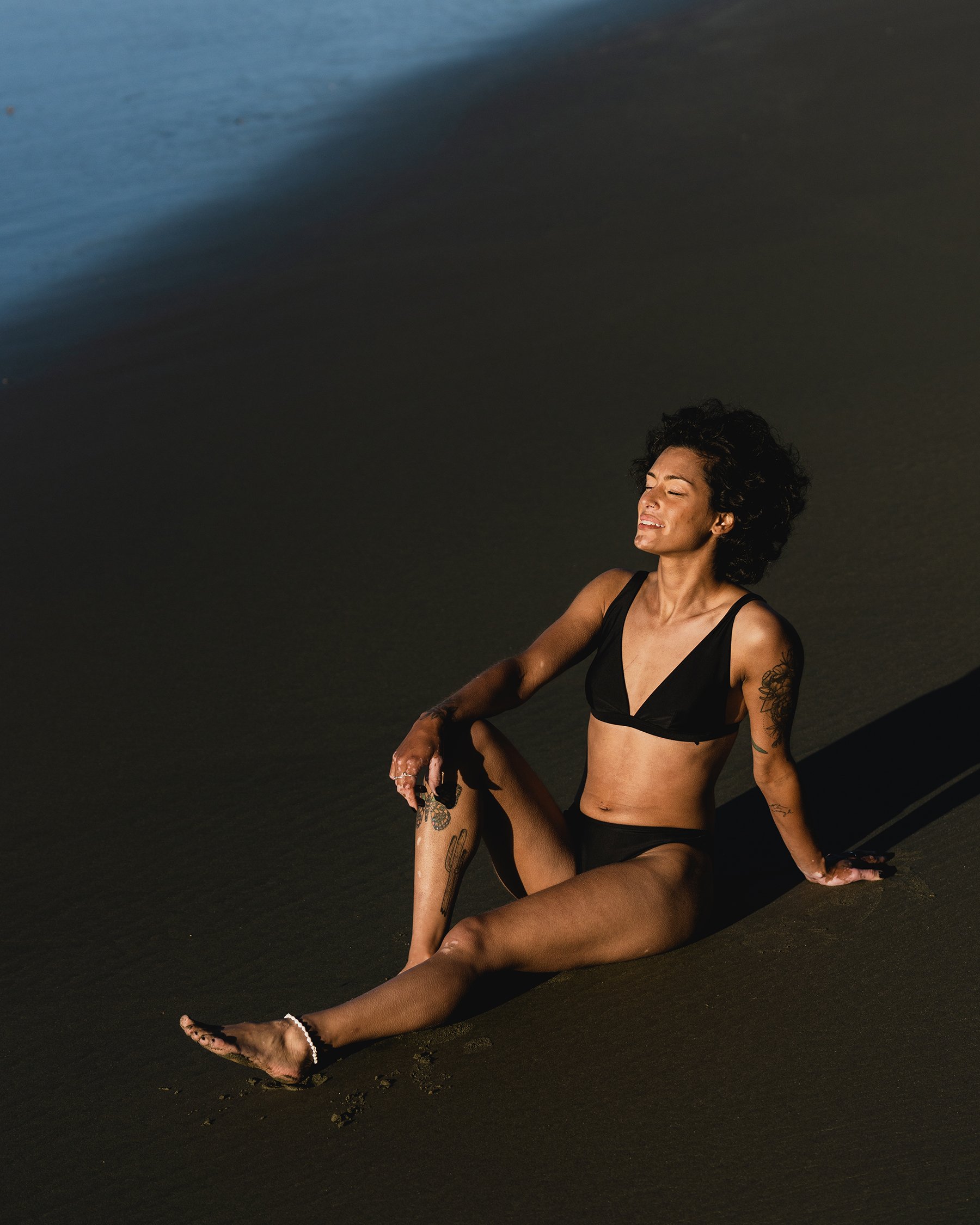 NANA SANTA THERESA Carlotta Triangle Bikini Top Black NM118 - View1