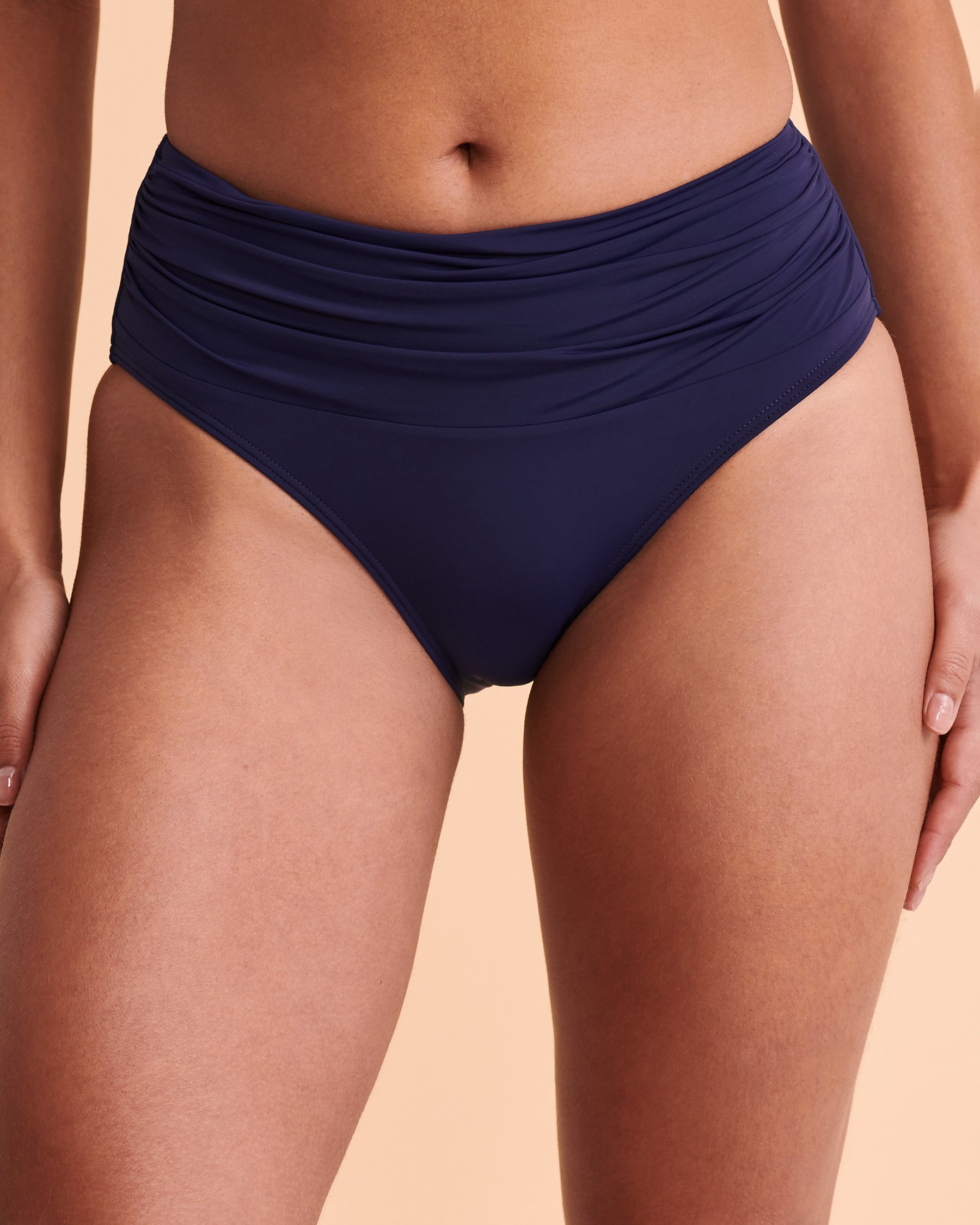 TURQUOISE COUTURE NAUTICAL Shirred High Waist Bikini Bottom Blue 01300160 - View1