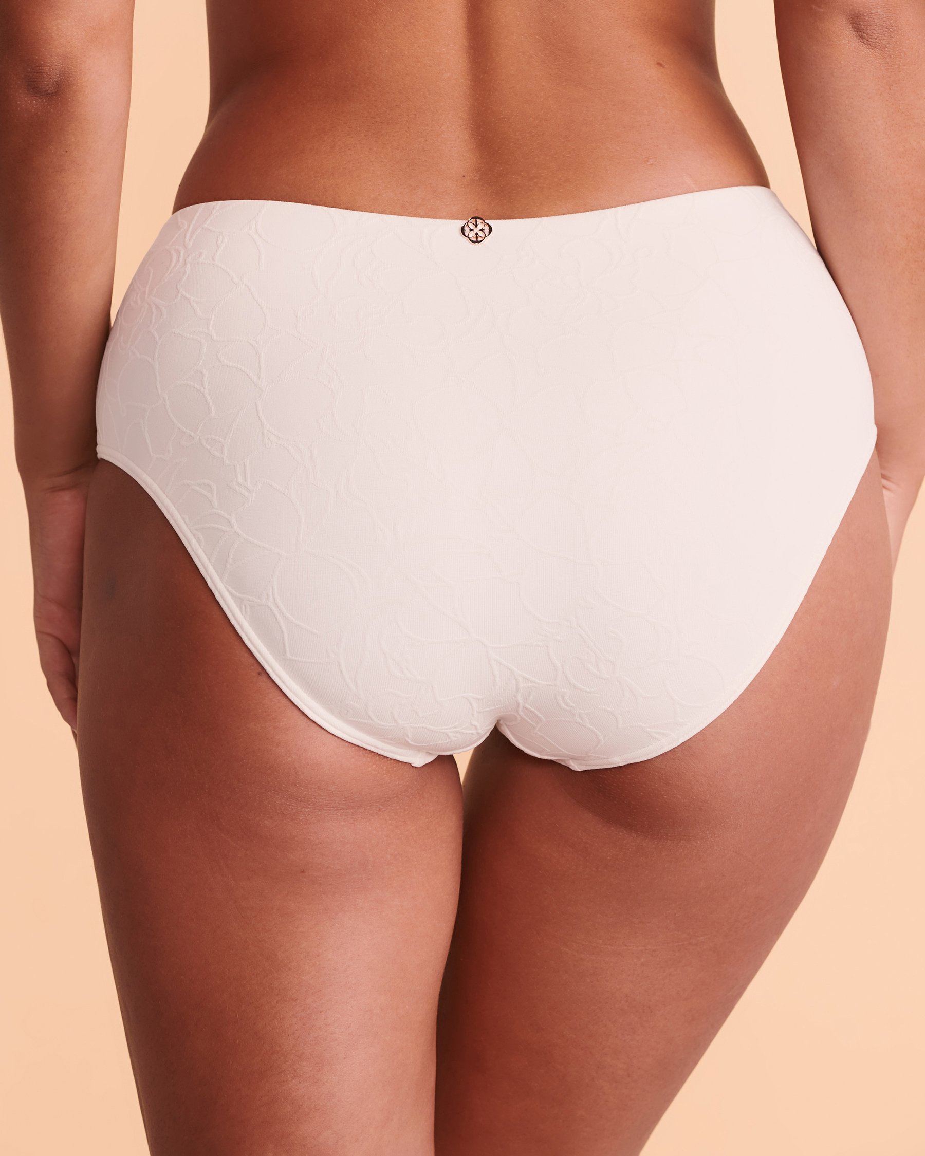 TURQUOISE COUTURE TEXTURED High Waist Bikini Bottom Vanilla 01300162 - View3