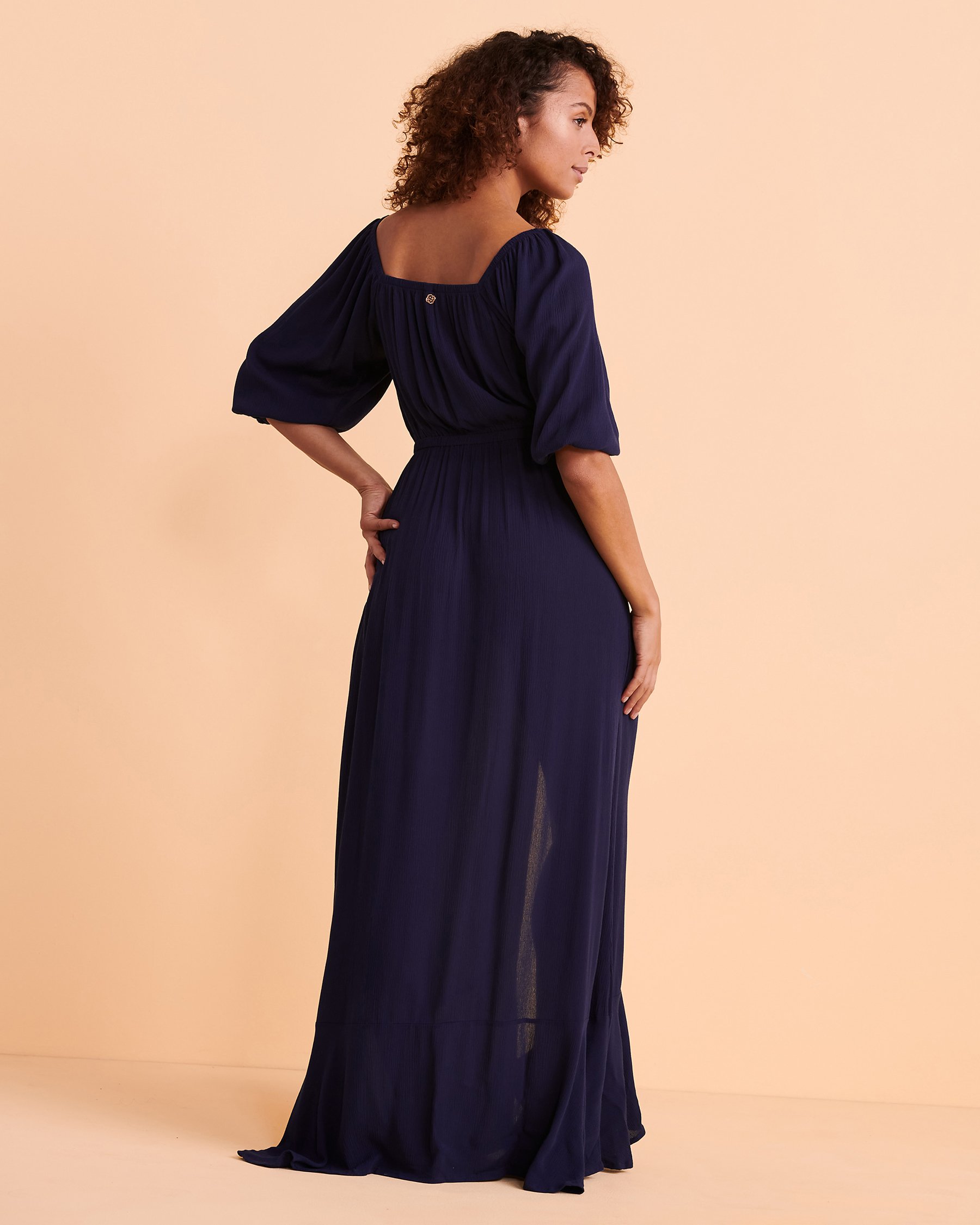 TURQUOISE COUTURE Maxi Dress with Buttons Blue 02300076 - View2