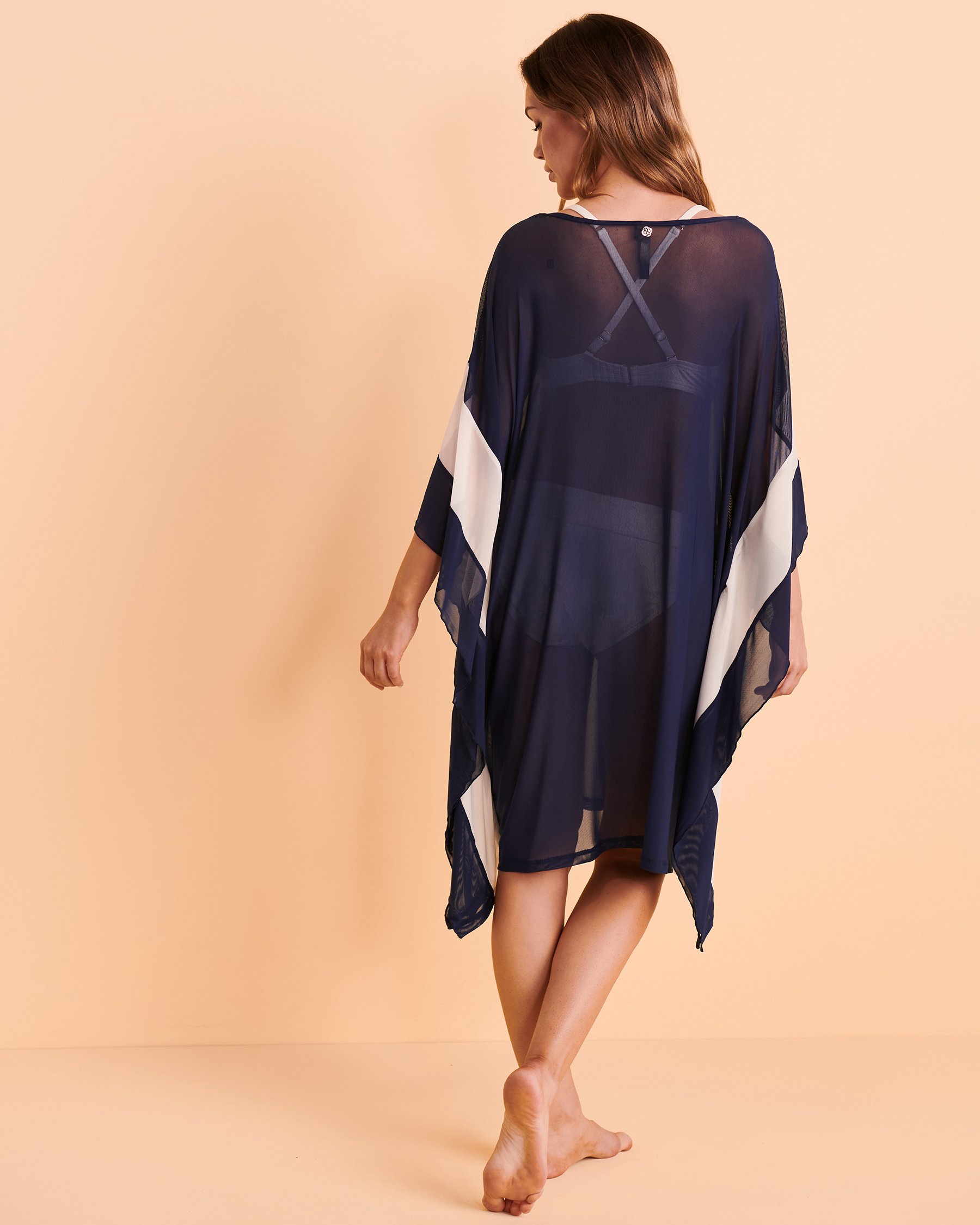 TURQUOISE COUTURE Mesh Poncho Blue 02400019 - View5