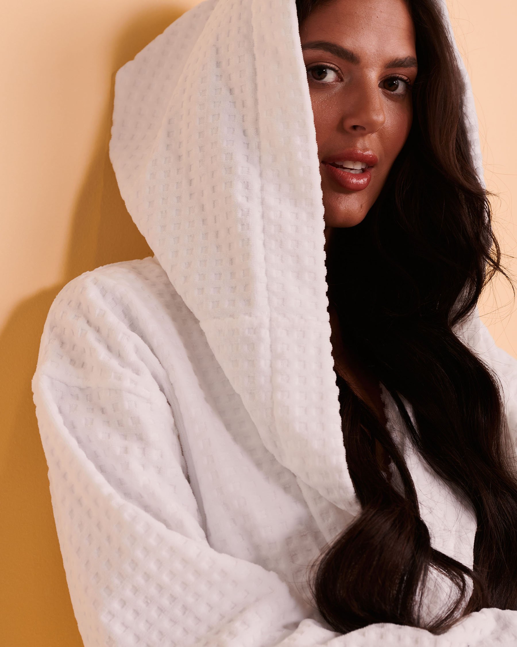 MY BIKINI STORY Peignoir ratine gaufrée Blanc 09200004 - Voir7