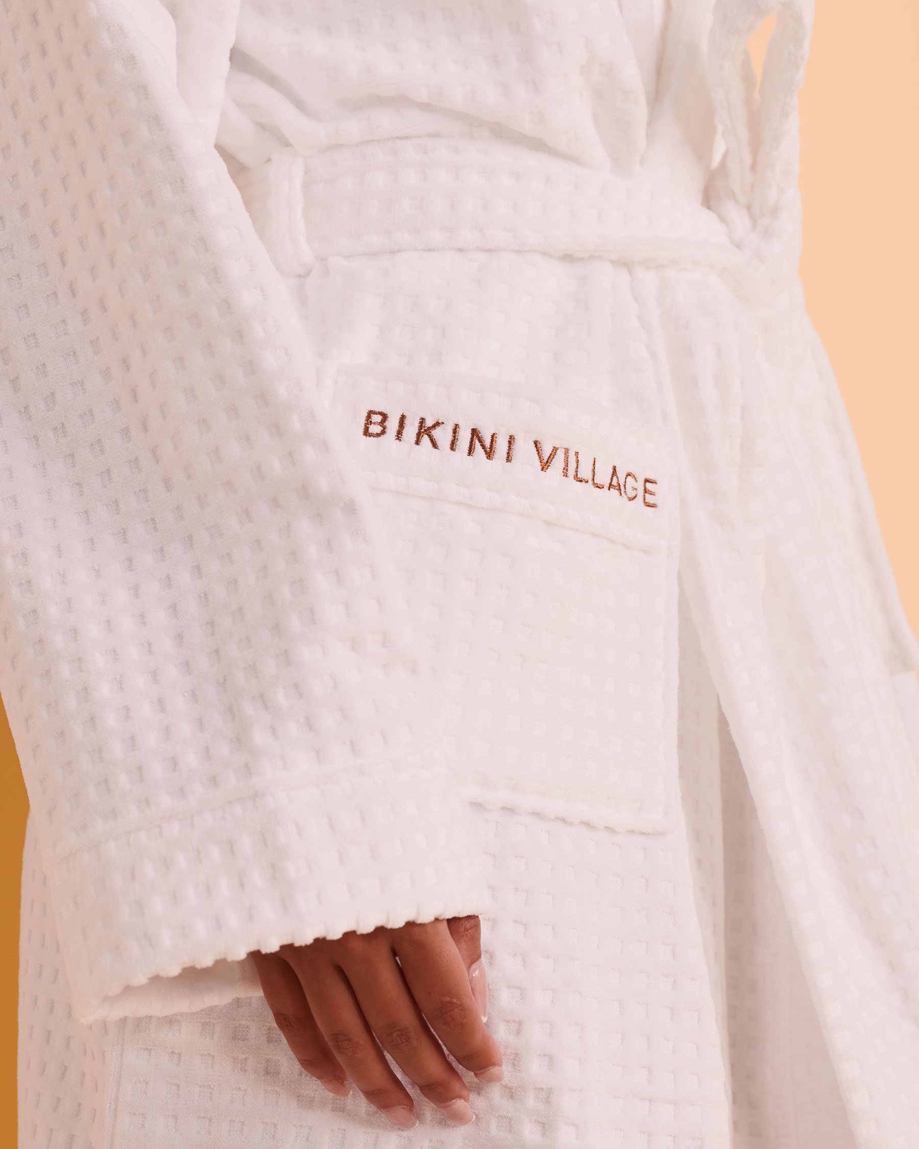 MY BIKINI STORY Peignoir ratine gaufrée Blanc 09200004 - Voir8
