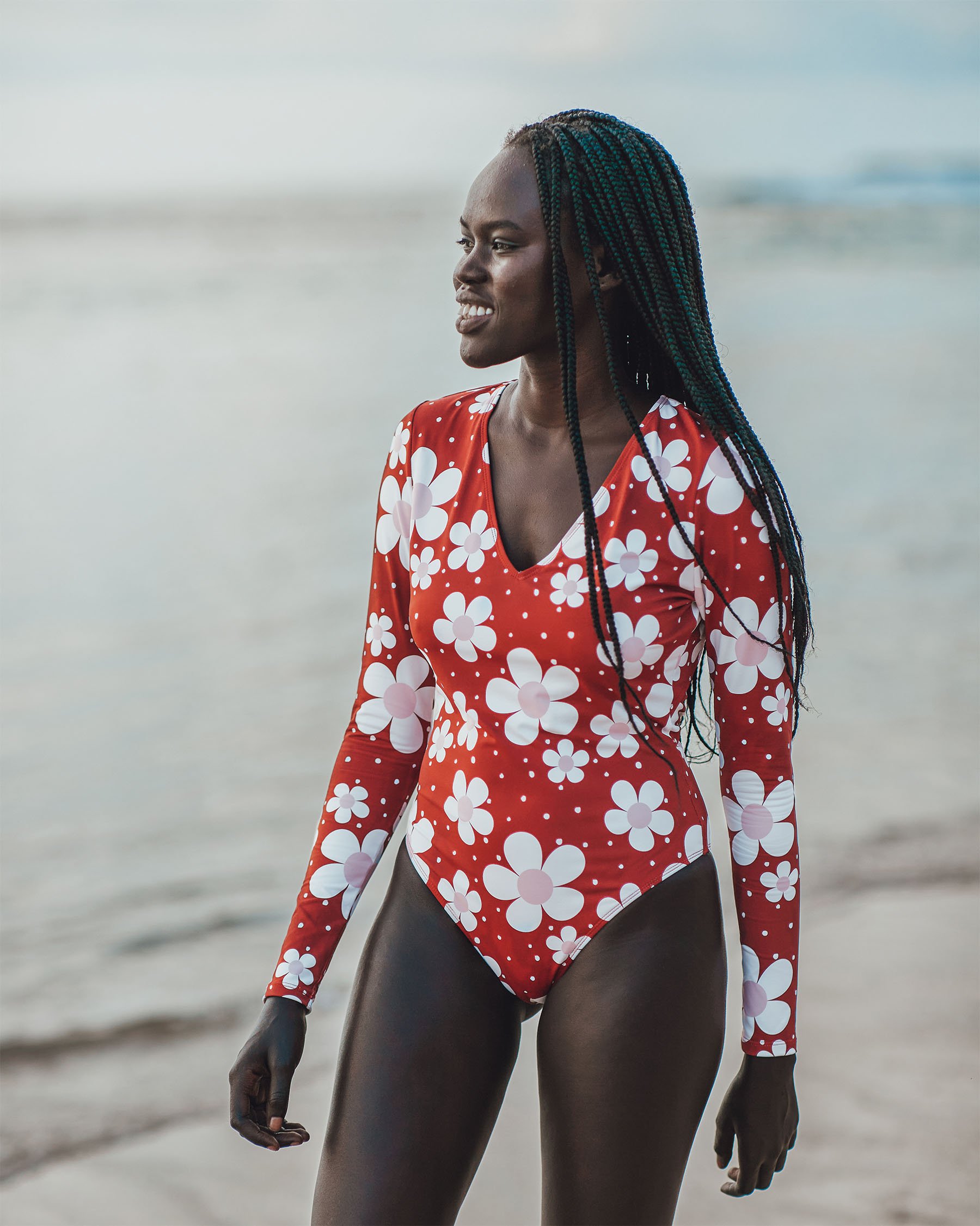 NANA PALM SPRINGS Emilie Open Back Surfsuit Flower NA082 - View1