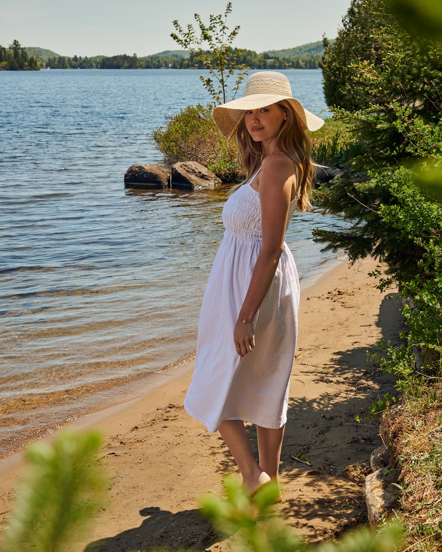 TURQUOISE COUTURE Linen Long Dress White 05300001 - View1