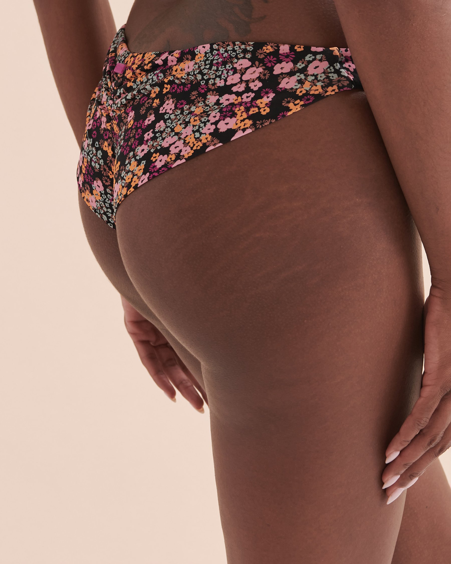 ROXY Beach Classics Cheeky Bikini Bottom Anthracite floral daze ERJX404674 - View3