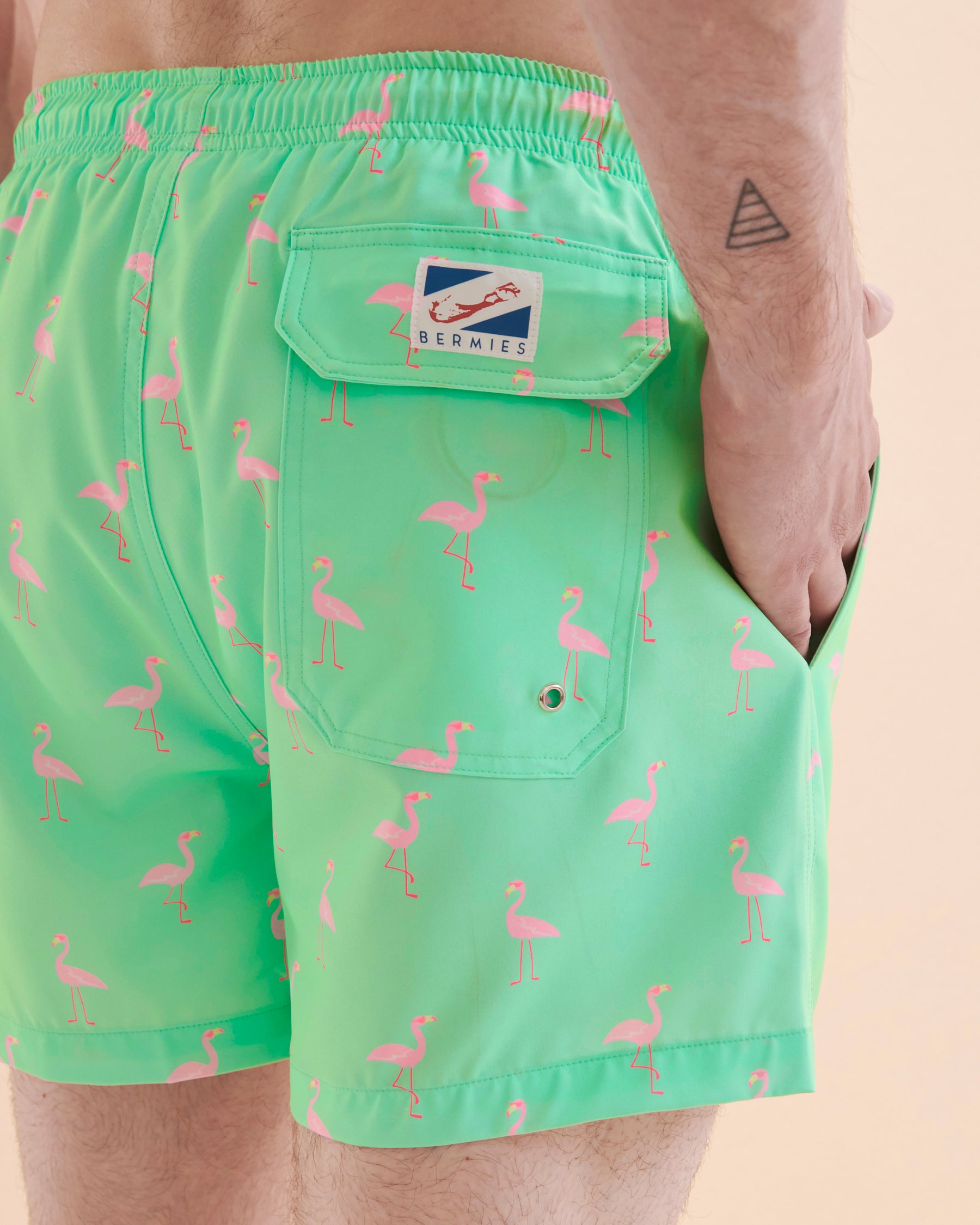 BERMIES Maillot volley Green Flamingo Vert flamant rose GREEN FLAMIN - Voir3