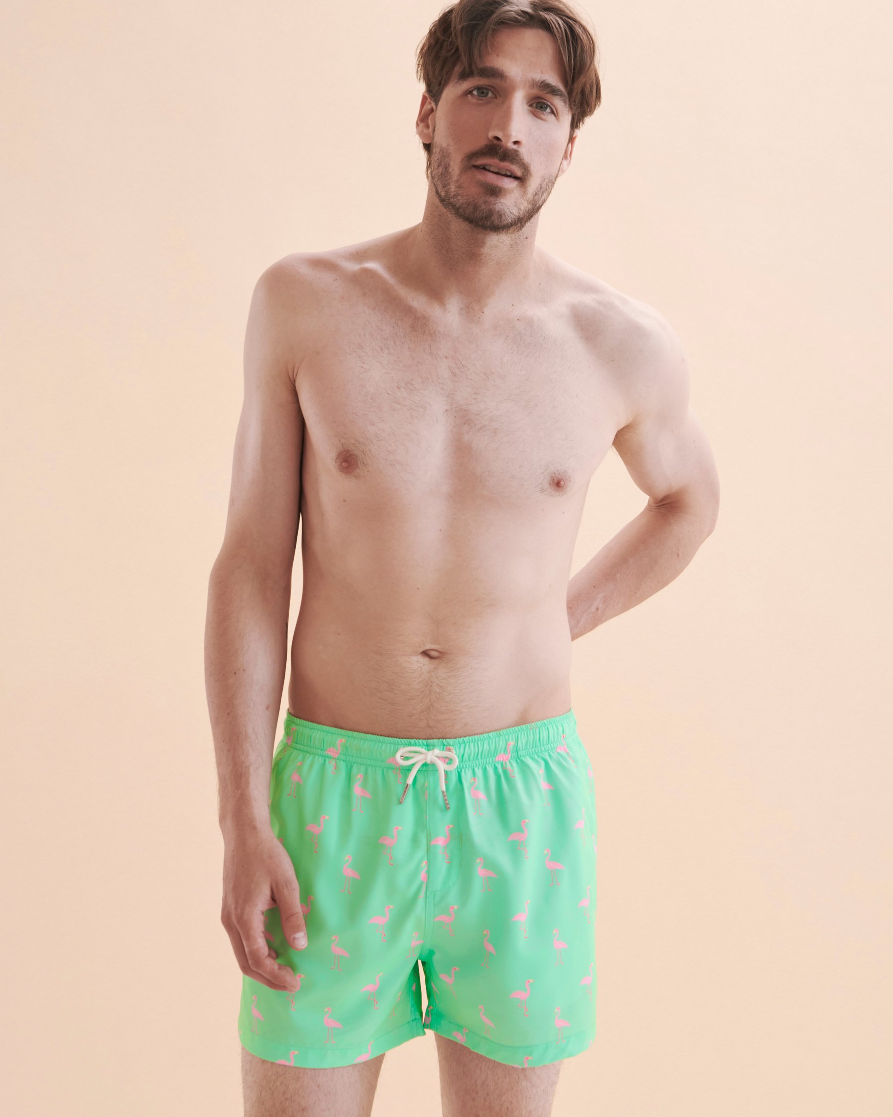 BERMIES Maillot volley Green Flamingo Vert flamant rose GREEN FLAMIN - Voir4