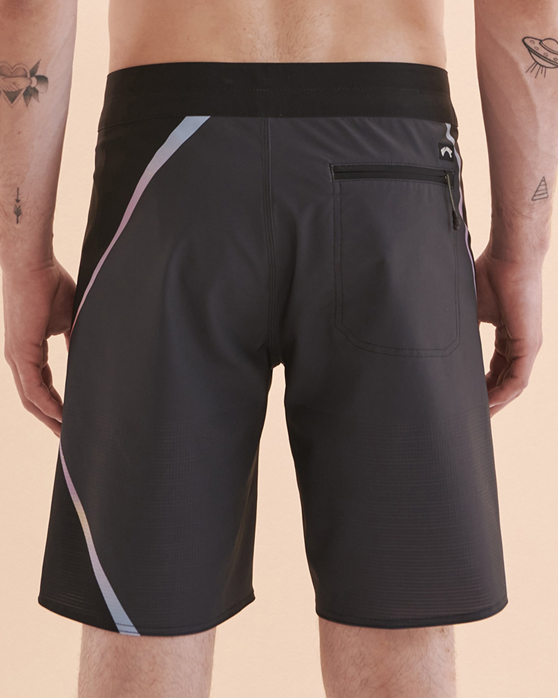 BILLABONG Maillot boardshort Prism Airlite Marine et rayures néon ABYBS00406 - Voir3