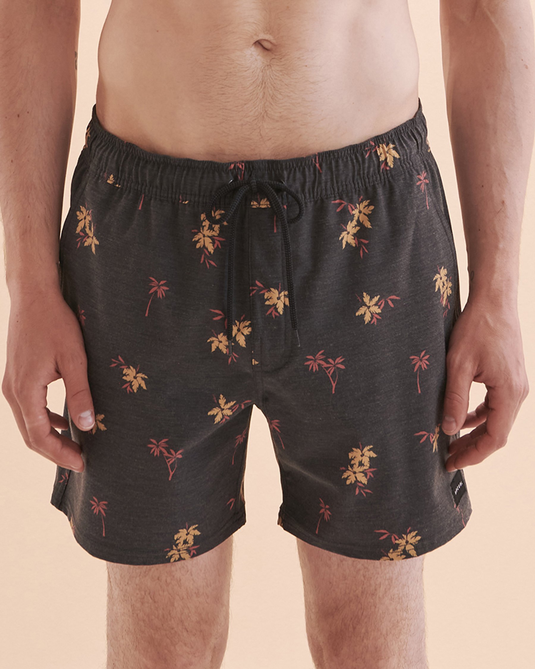 RIP CURL Maillot volley Cluster Noir délavé floral 053MBO - Voir1