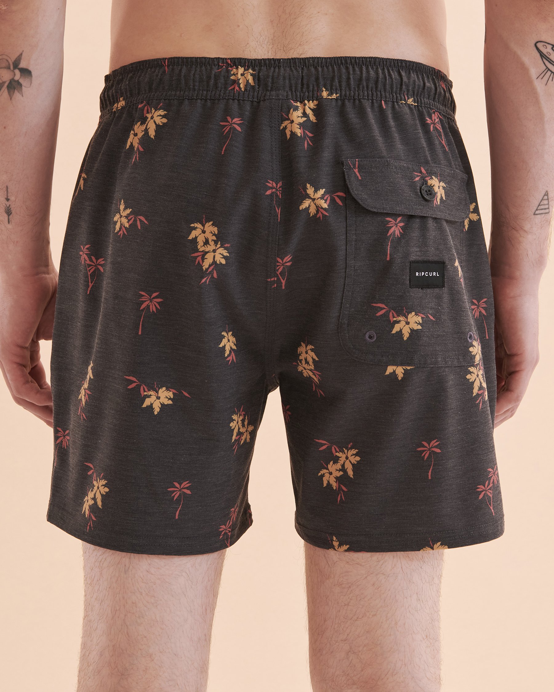 RIP CURL Maillot volley Cluster Noir délavé floral 053MBO - Voir2