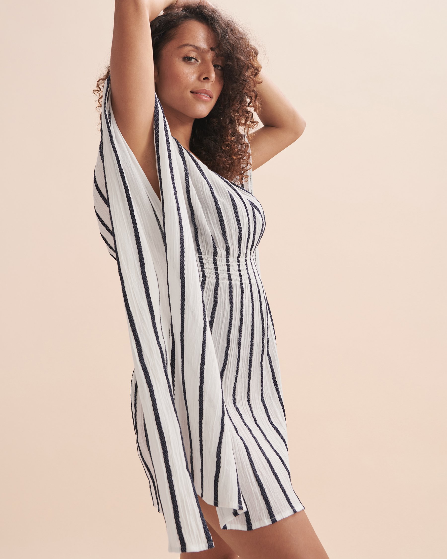 COVER ME Caftan rayé Rayures blanches et marines 23021497 - Voir4
