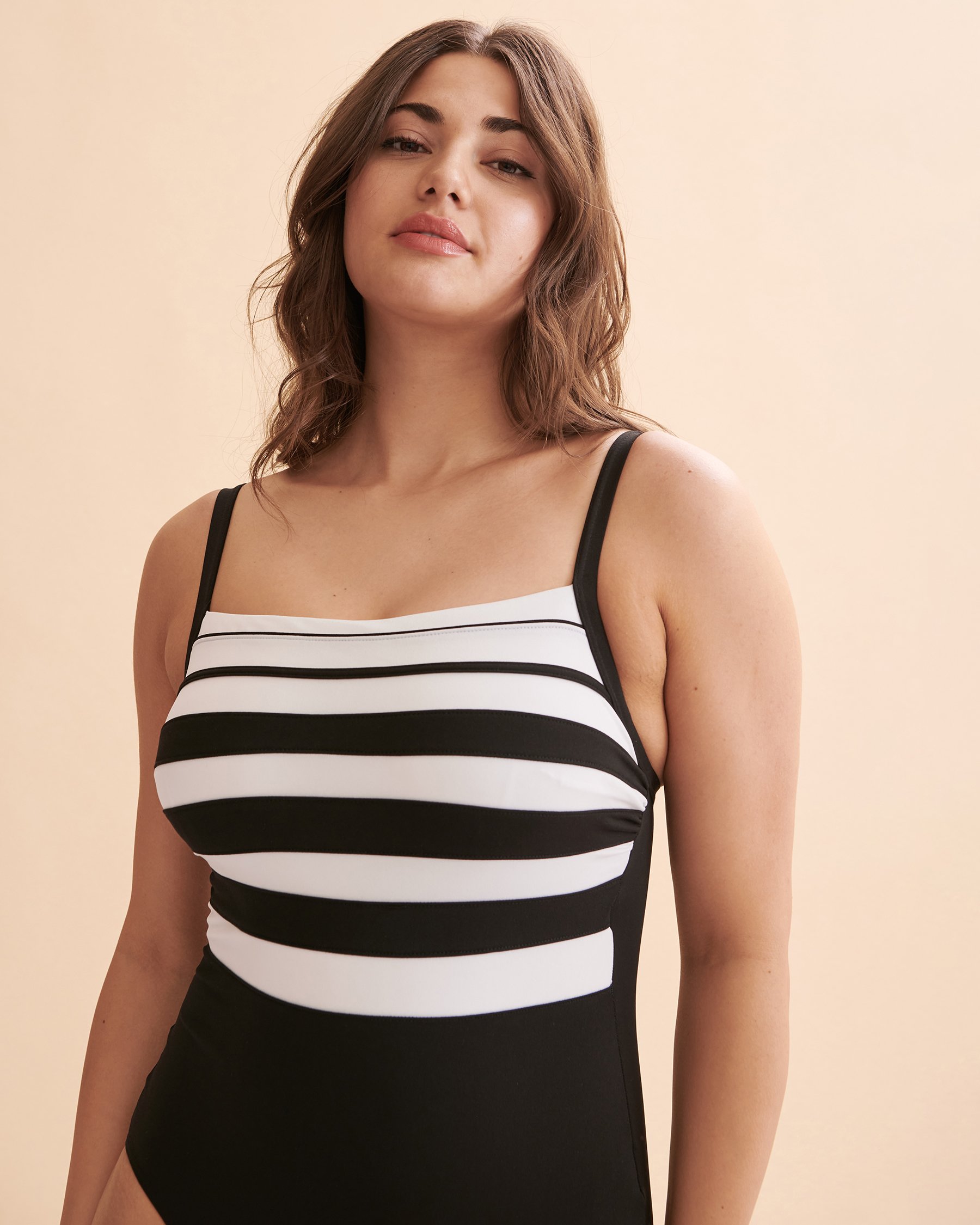 FINZ Maillot une-pièce bonnet DD/E Stripe Splice Noir FZPO60913DDE - View3