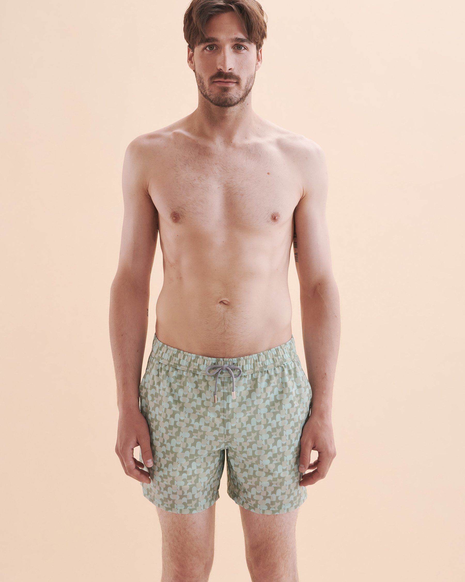 PUBLIC BEACH Geo Print Volley Swimsuit Sage geo print PB5640BIK - View7