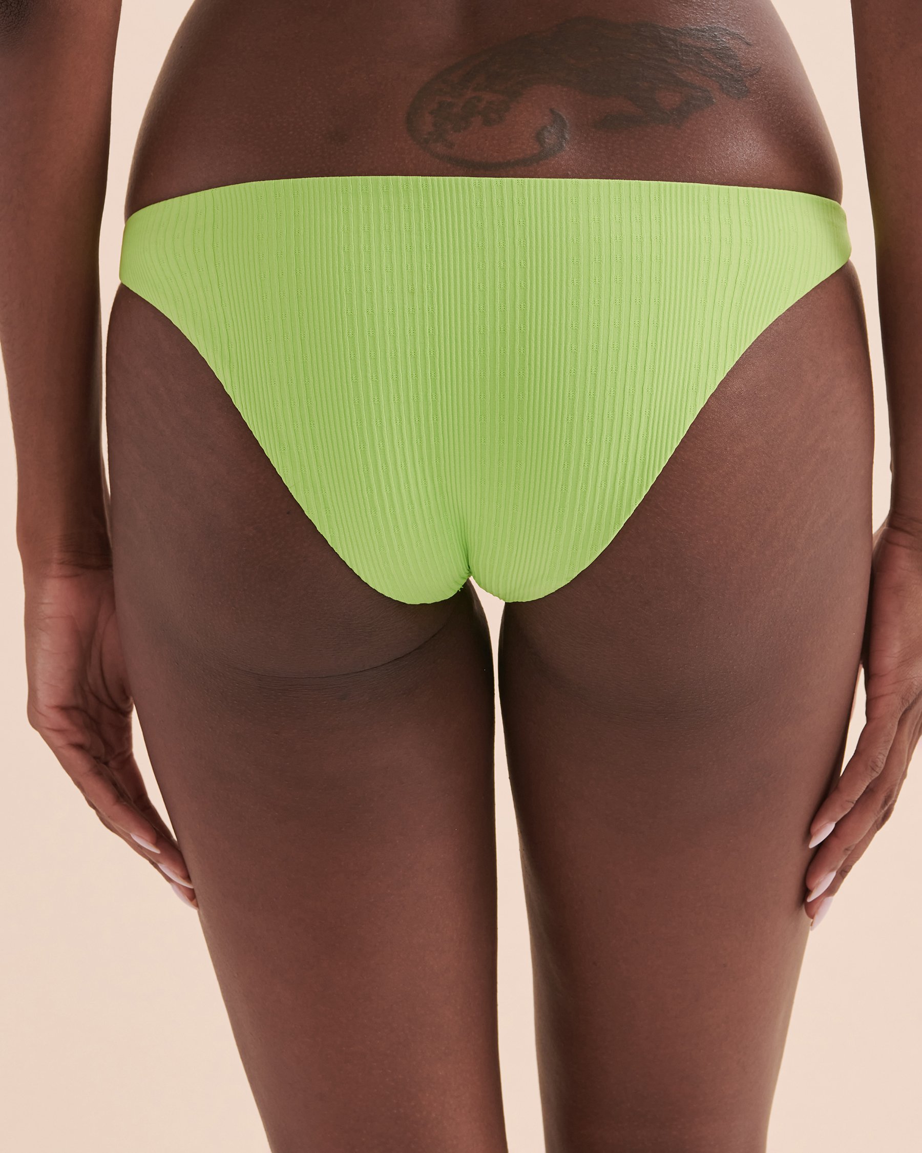 L*SPACE Bas de bikini Pointelle Concombre PTCMC21 - Voir2
