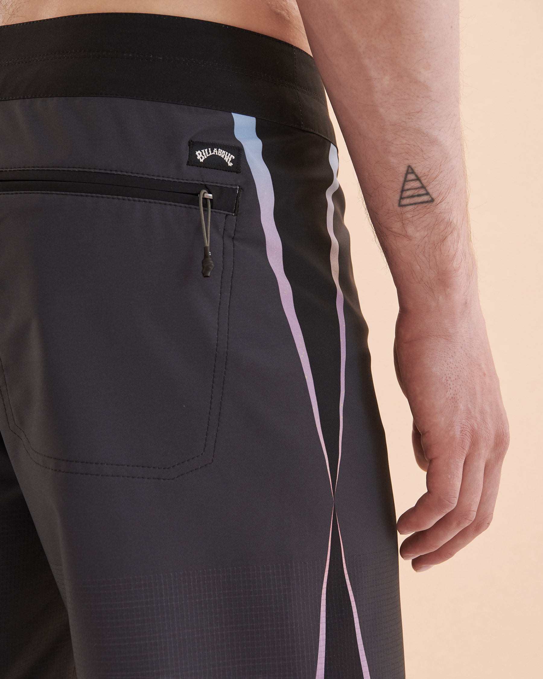 BILLABONG Maillot boardshort Prism Airlite Marine et rayures néon ABYBS00406 - View2