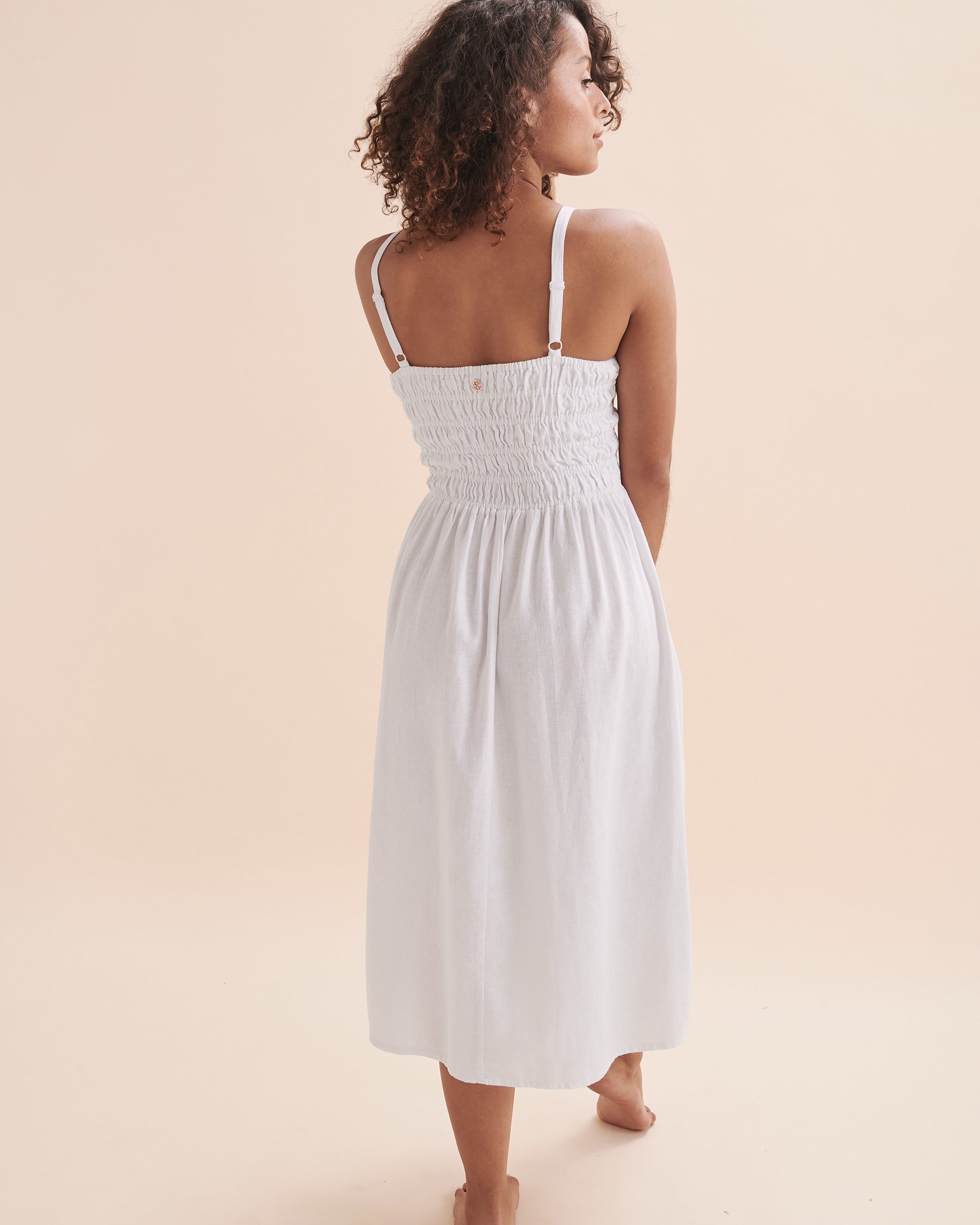 TURQUOISE COUTURE Linen Long Dress White 05300001 - View2