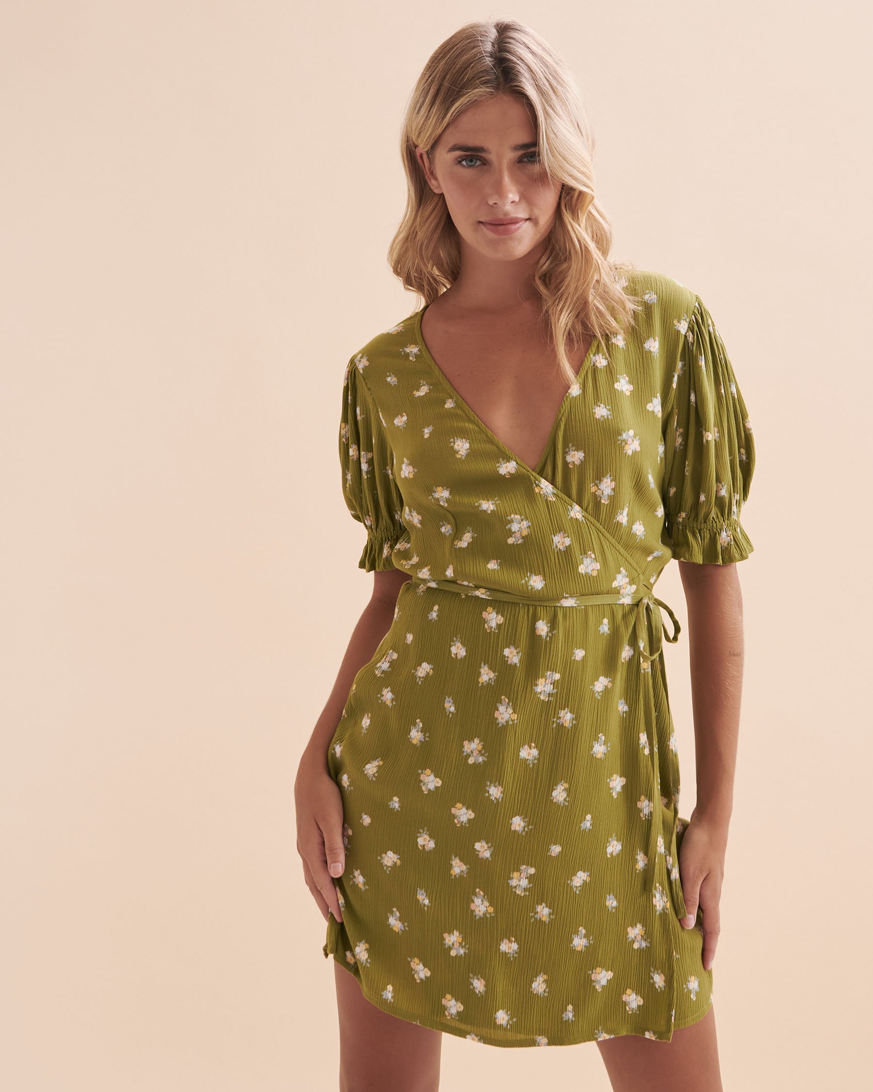 BILLABONG Chiquita Mini Wrap Dress Olive green ABJWD00624 - View3