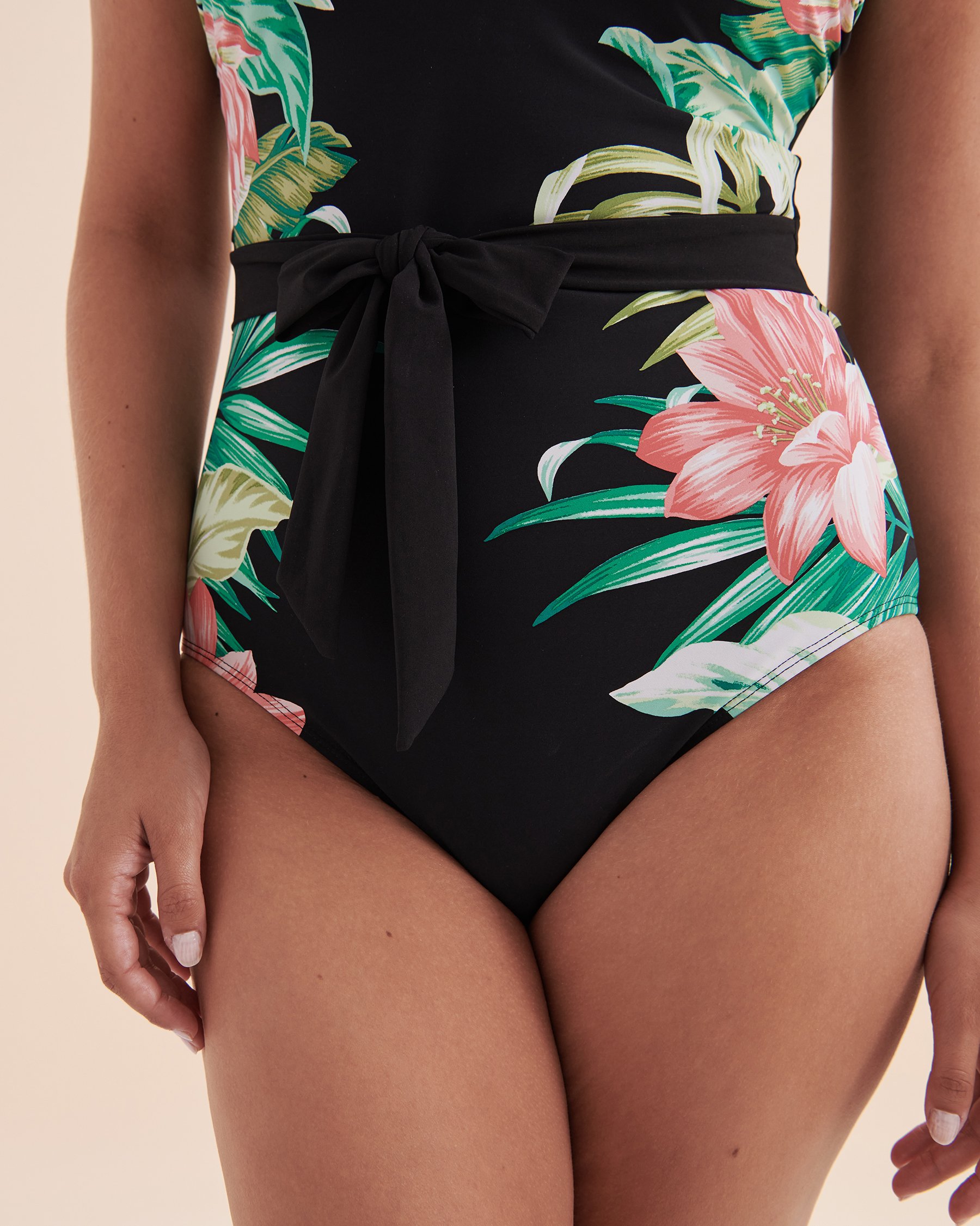 CHRISTINA Bonita Plunge One-piece Swimsuit Tropical black 30BN5013 - View5