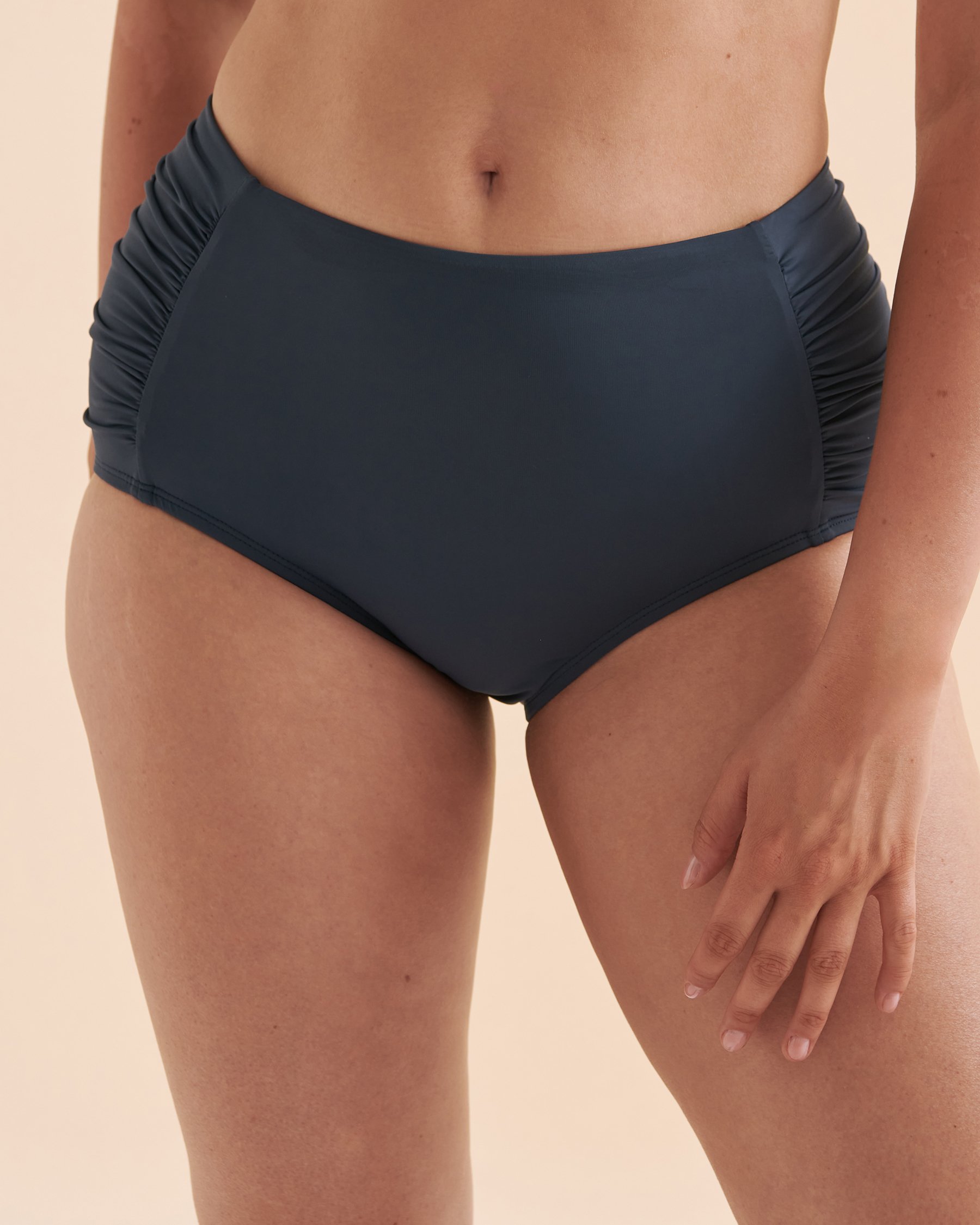 JANTZEN Bas de bikini côtés plissés Solid Bleu JZ23170H - Voir1
