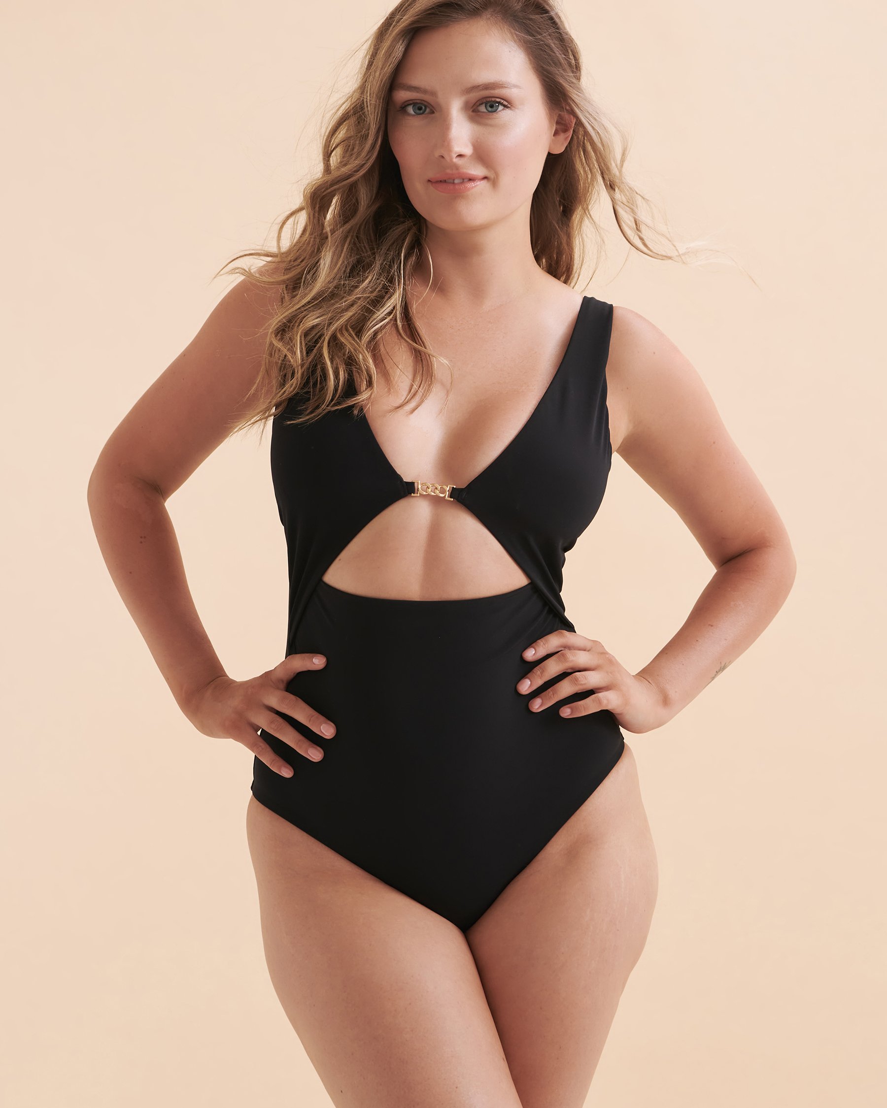 JETS AUSTRALIA Lien Cut-Out Plunge One-Piece Swimsuit Black J11229 - View3