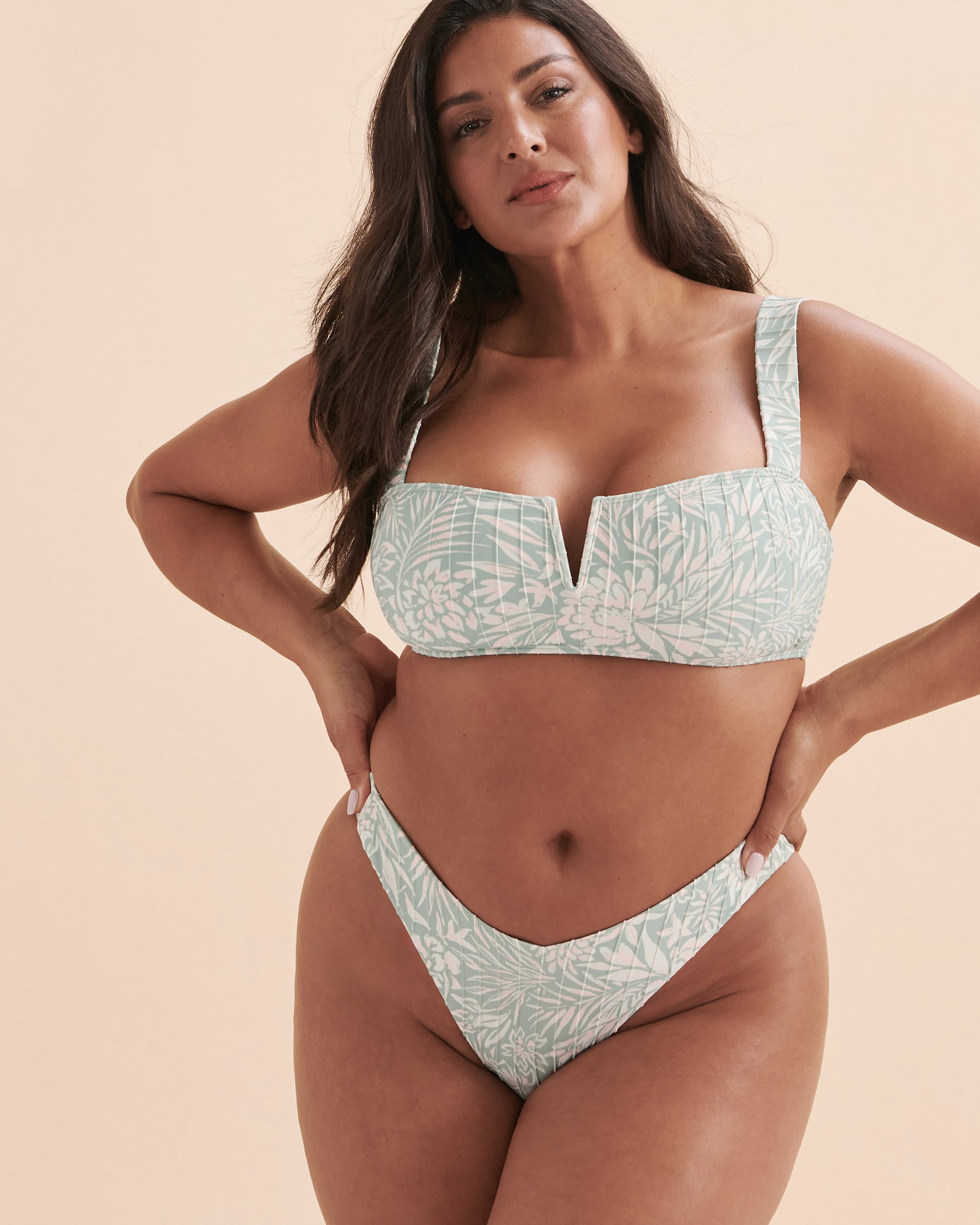 ROXY Haut de bikini à armature en V Pt Rib Roxy Love The Coco Blue clair tropical ERJX305189 - View1