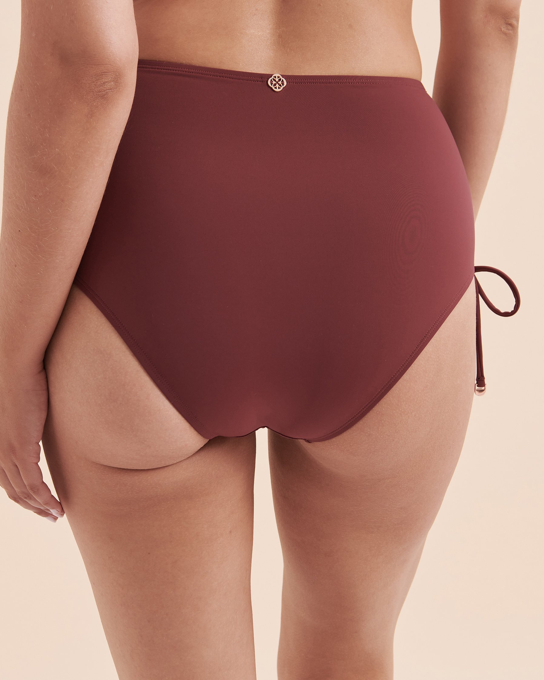 TURQUOISE COUTURE Burgundy High Waist Bikini Bottom Burgundy 01300246 - View4
