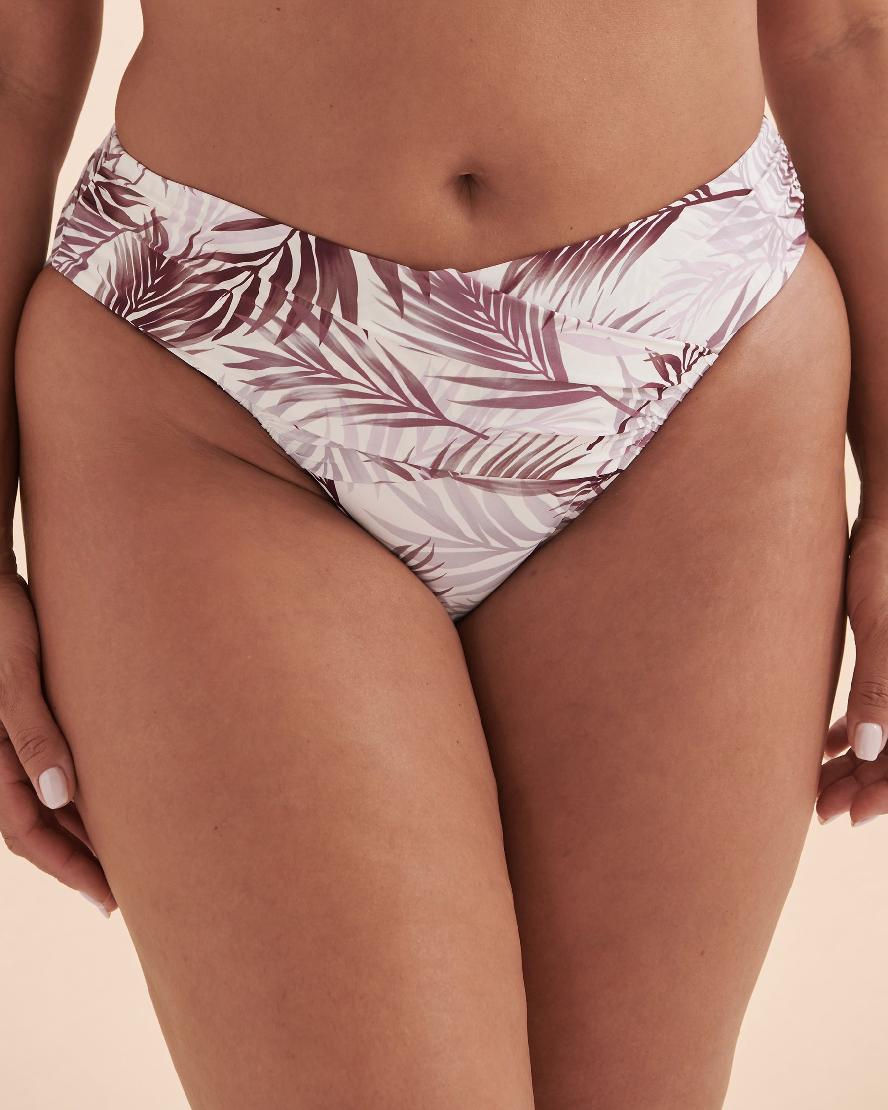TURQUOISE COUTURE Bas de bikini plissé coupe en V Fall Leaf Feuilles d'automne 01300245 - Voir2