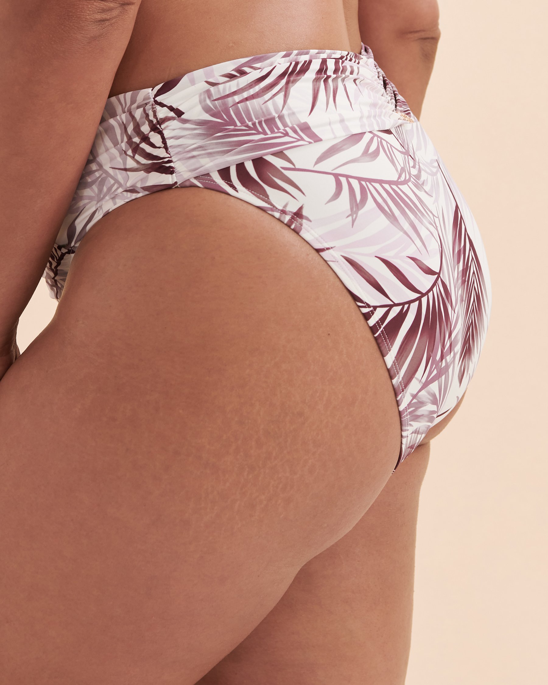 TURQUOISE COUTURE Bas de bikini plissé coupe en V Fall Leaf Feuilles d'automne 01300245 - Voir4