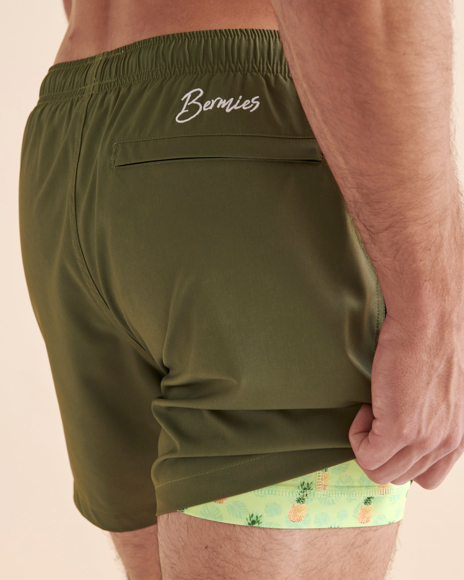 BERMIES Maillot volley Green & Pineapple Kaki GREEN-SPOSH - Voir3
