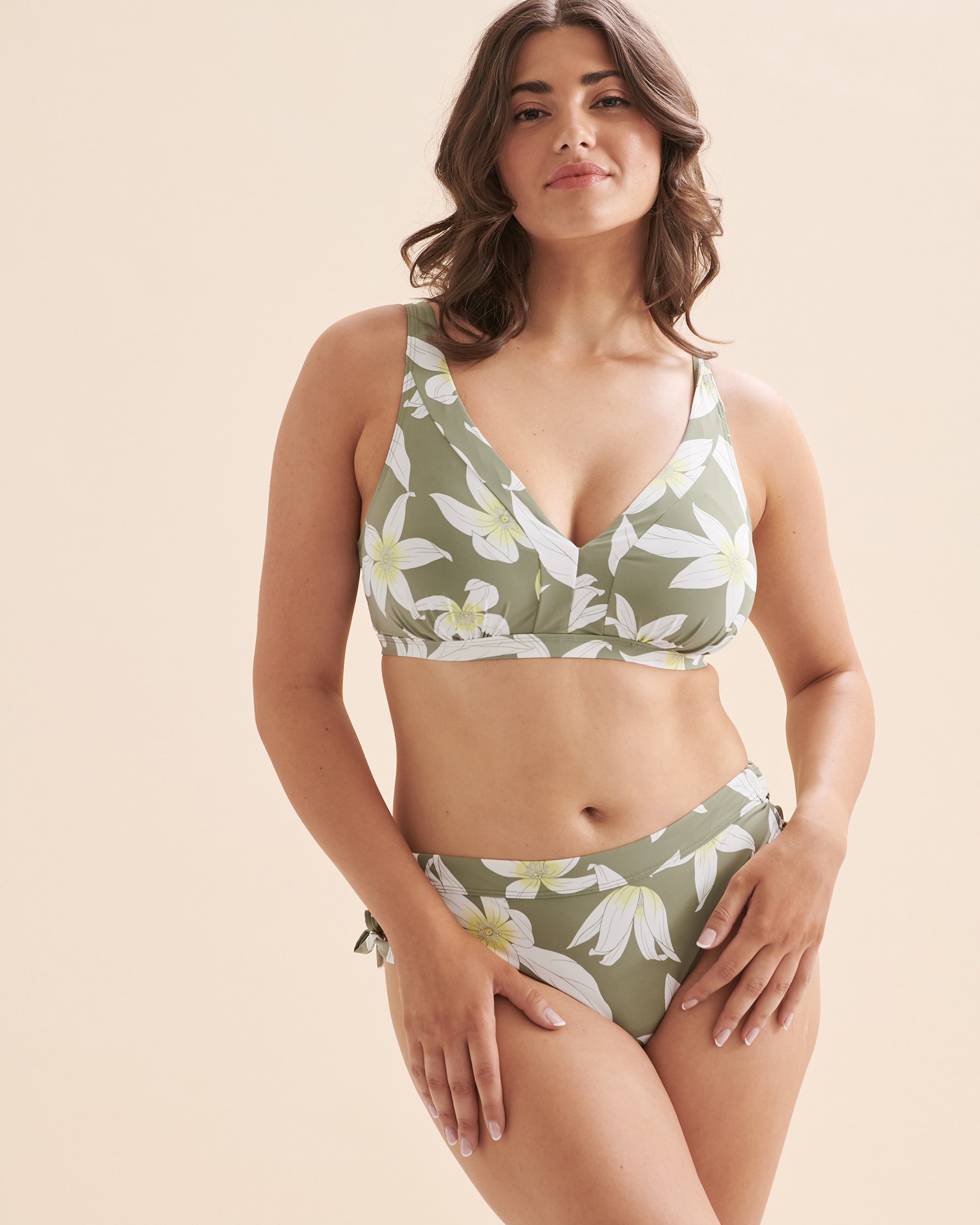 EAU DE SEA Haut de bikini bralette bonnet D vert floral Vert floral 01200068 - Voir1