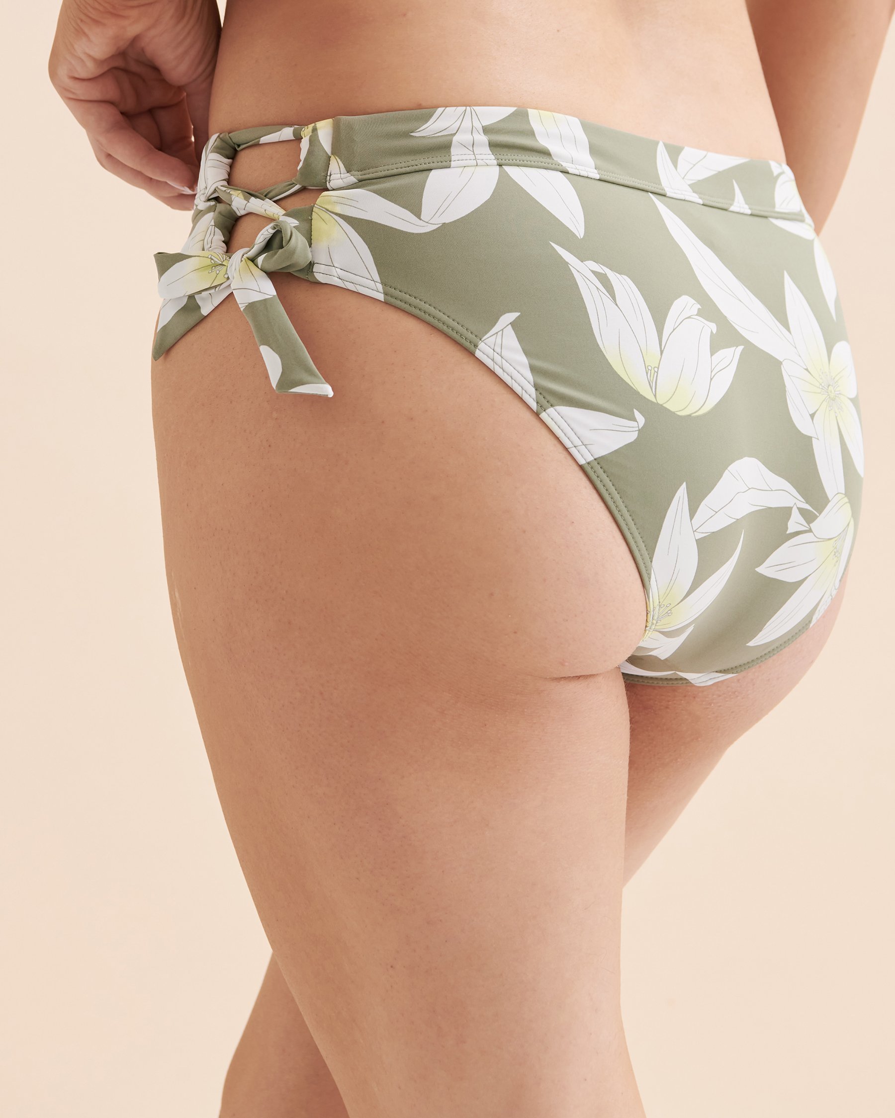 EAU DE SEA Bas de bikini noué aux hanches vert floral Vert floral 01300247 - Voir4