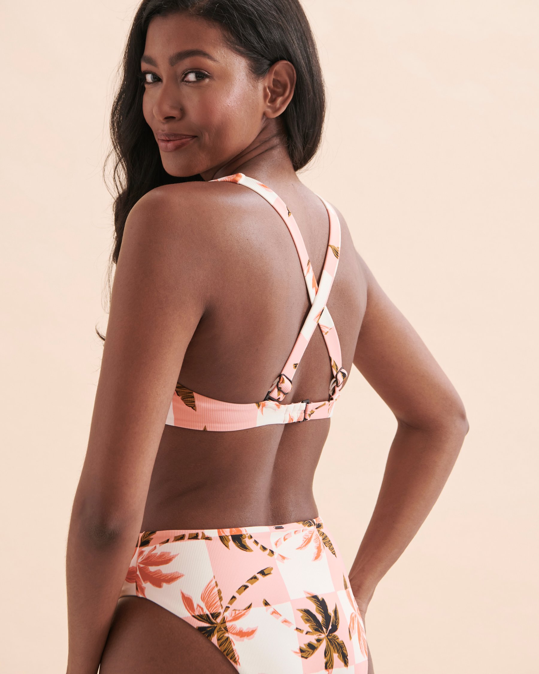 EVERYDAY SUNDAY Palm Square Plunge Bikini Top Palm square ESBEAW02697V - View5