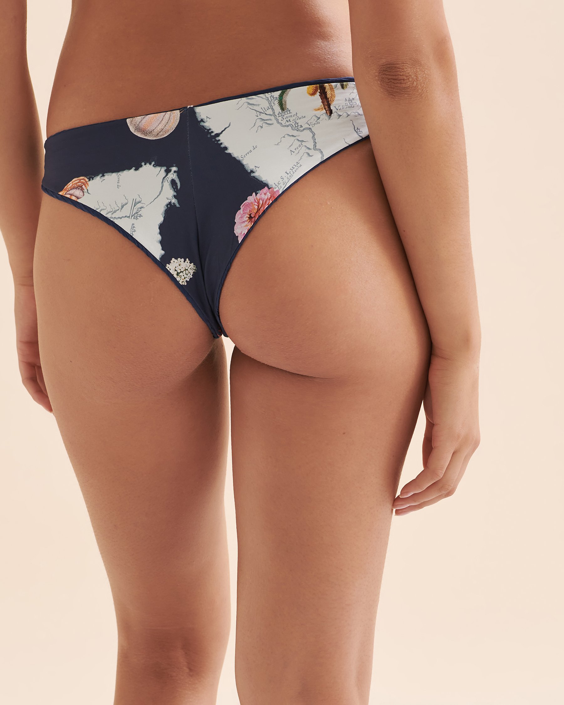 KIBYS Limonata Charlotte Reversible Cheeky Bikini Bottom Wavy blue 89864 - View3