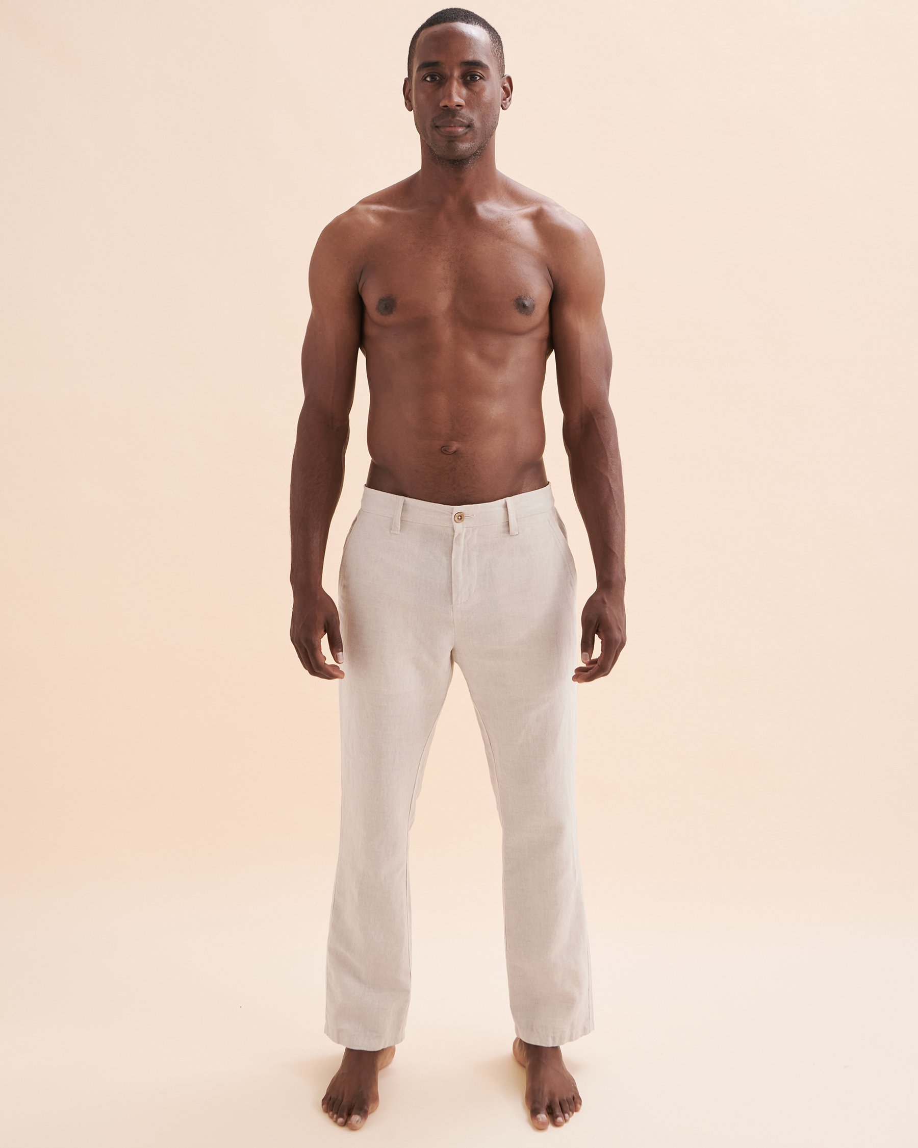 PUBLIC BEACH Pantalon en lin Sable PB6101BIK - View5