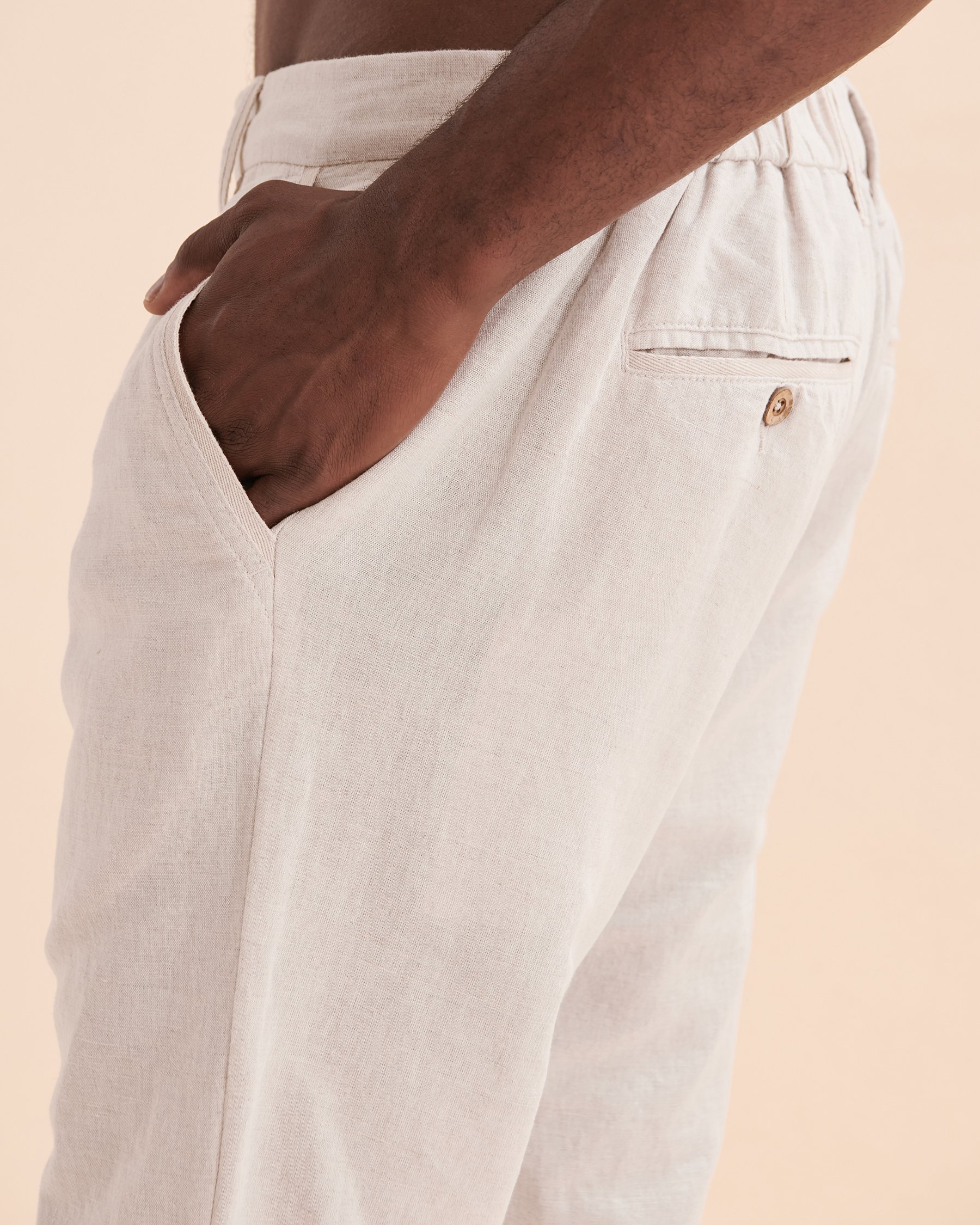 PUBLIC BEACH Pantalon en lin Sable PB6101BIK - Voir3