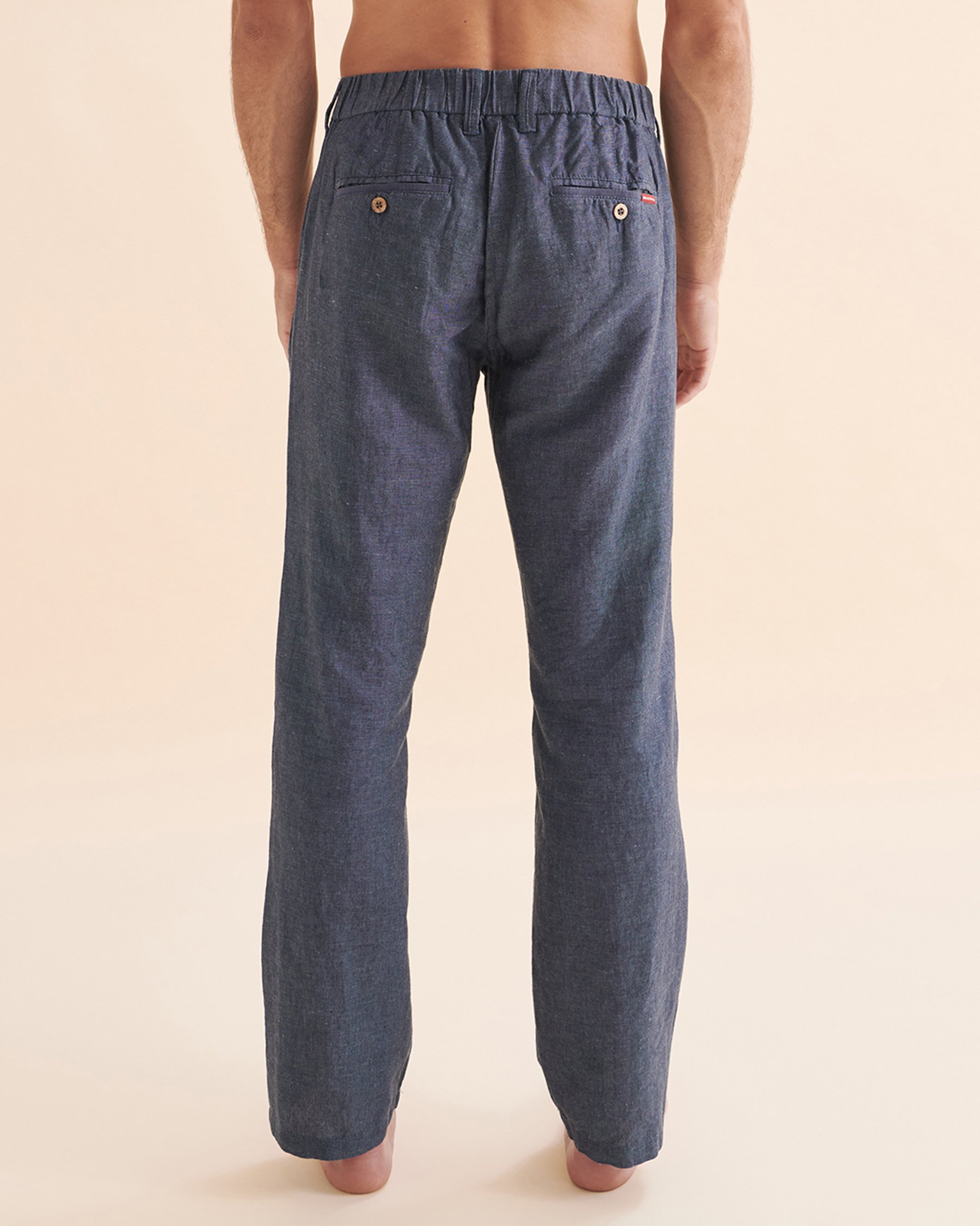 PUBLIC BEACH Pantalon en lin Bleu marine PB6101BIK - Voir3