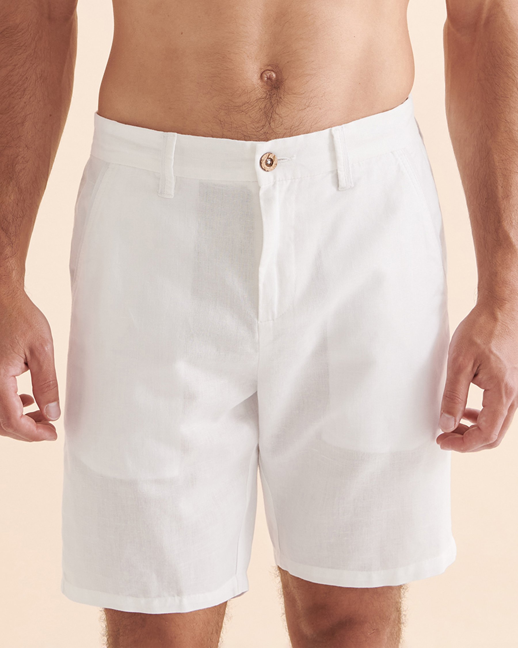 PUBLIC BEACH Bermuda en lin Blanc PB6801BIK - Voir1