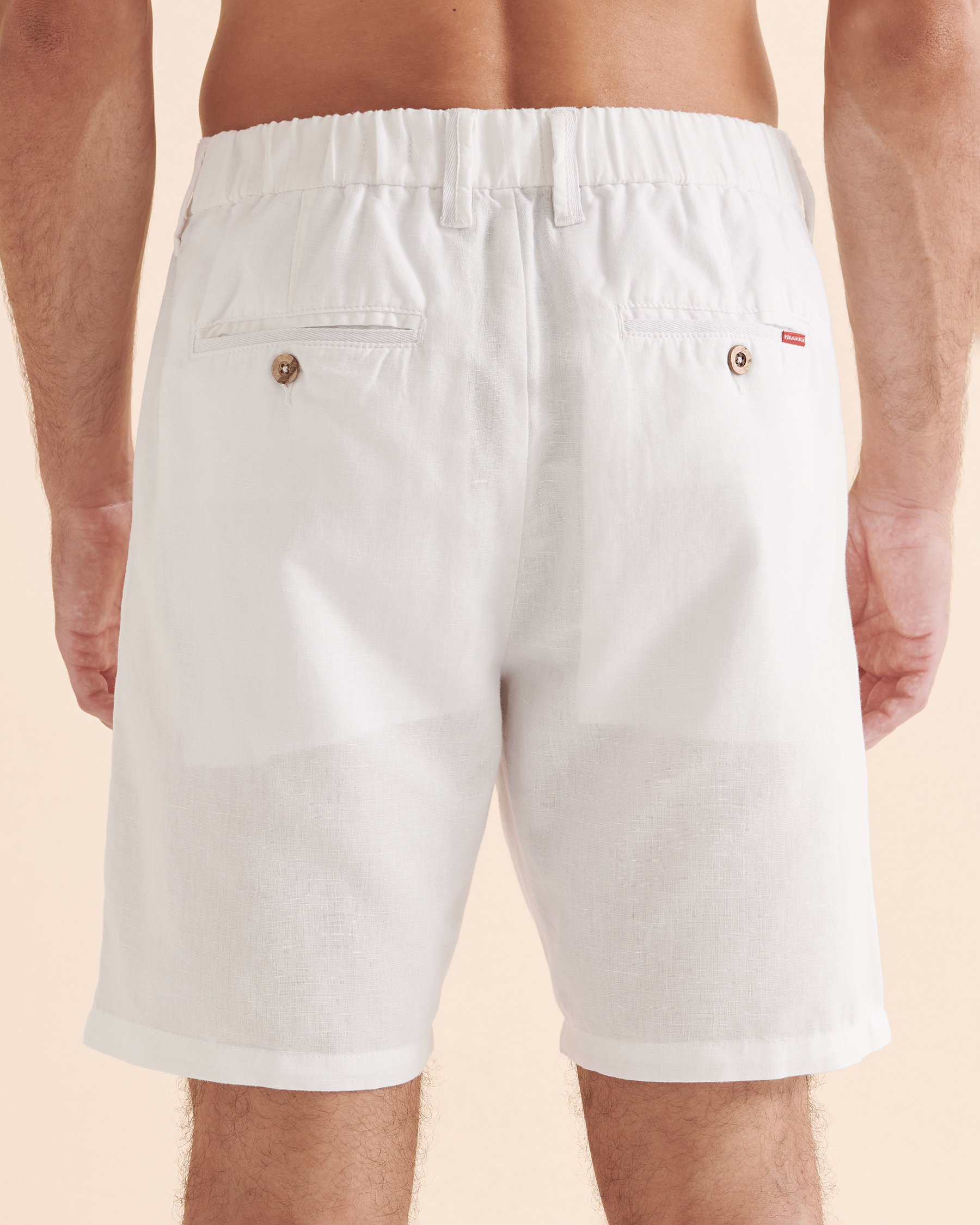 PUBLIC BEACH Bermuda en lin Blanc PB6801BIK - Voir2