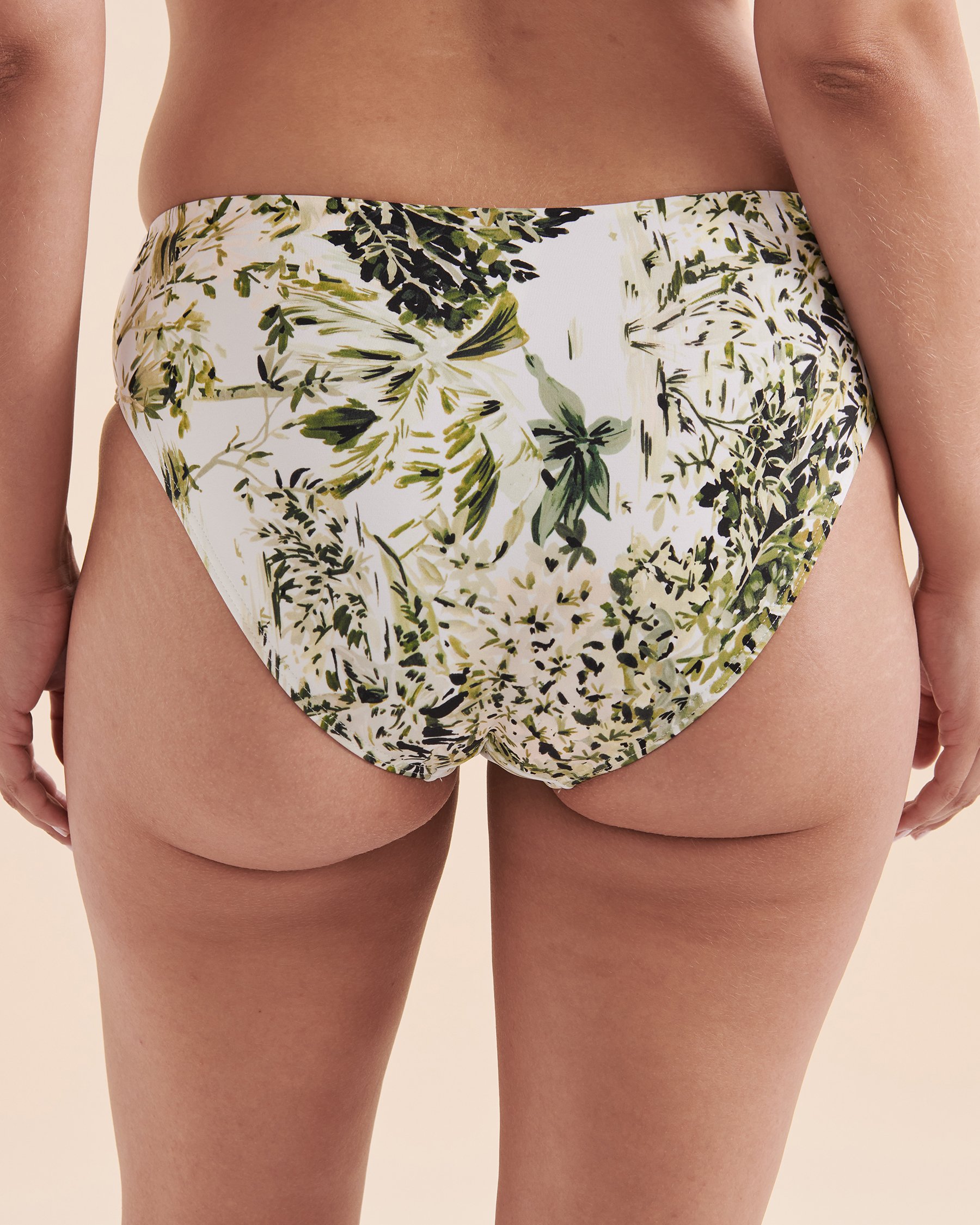 SEA LEVEL Tropica Mid Waist Bikini Bottom White and green SL4015TC - View2