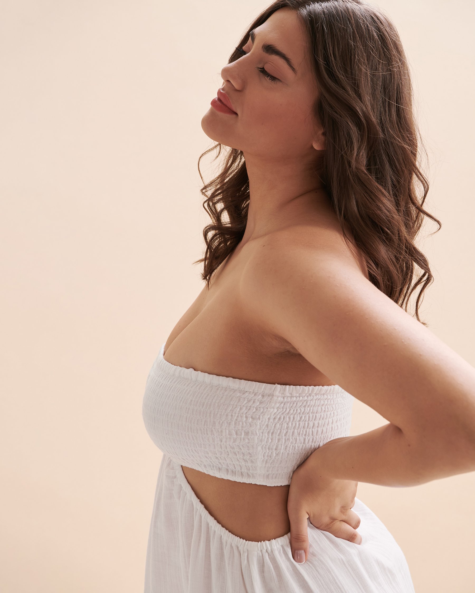 SEA LEVEL Overswim Cotton Bandeau Maxi Dress White SL9045SS - View3