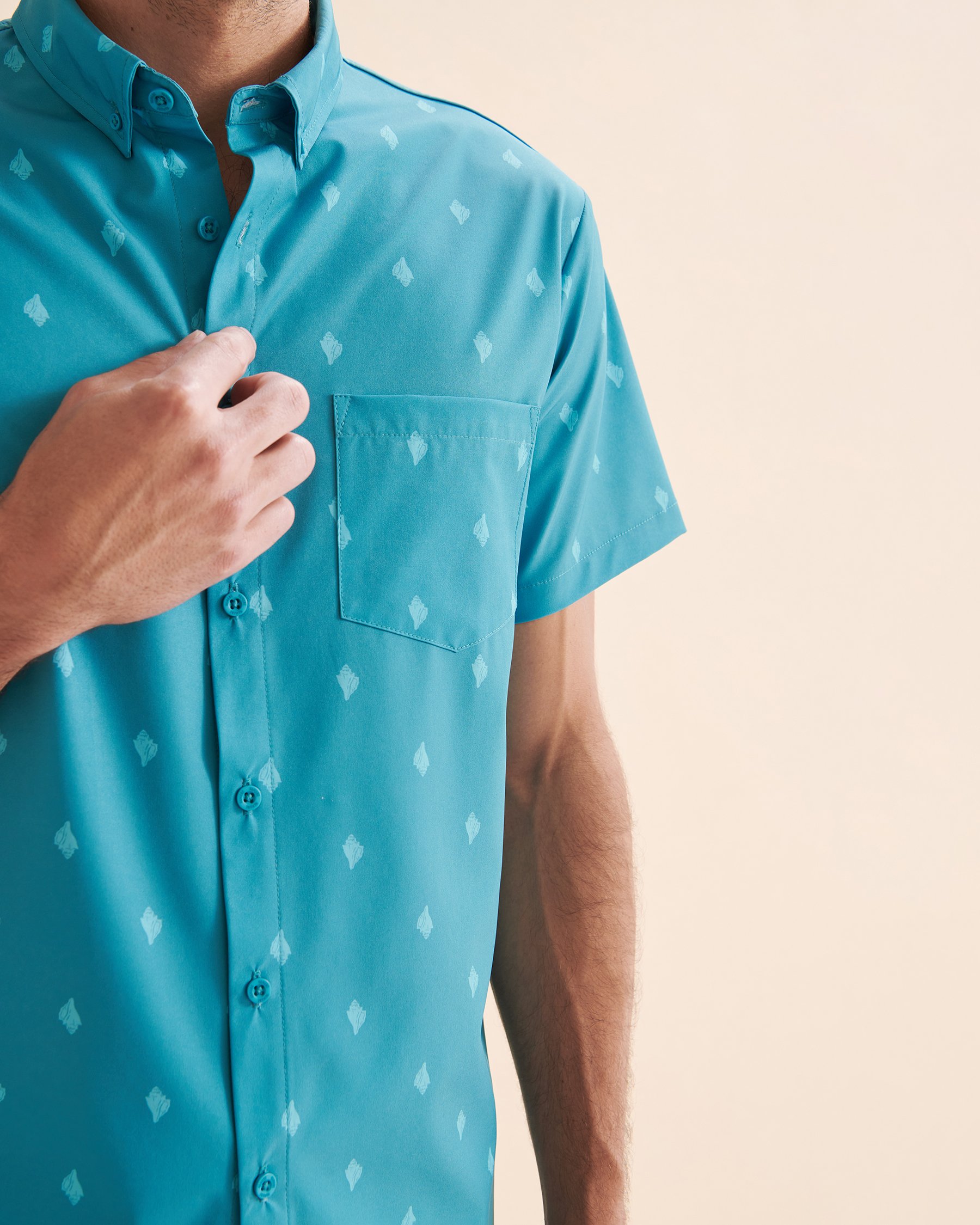 HAMABE Short Sleeve Shirt Seashell 04100014 - View3