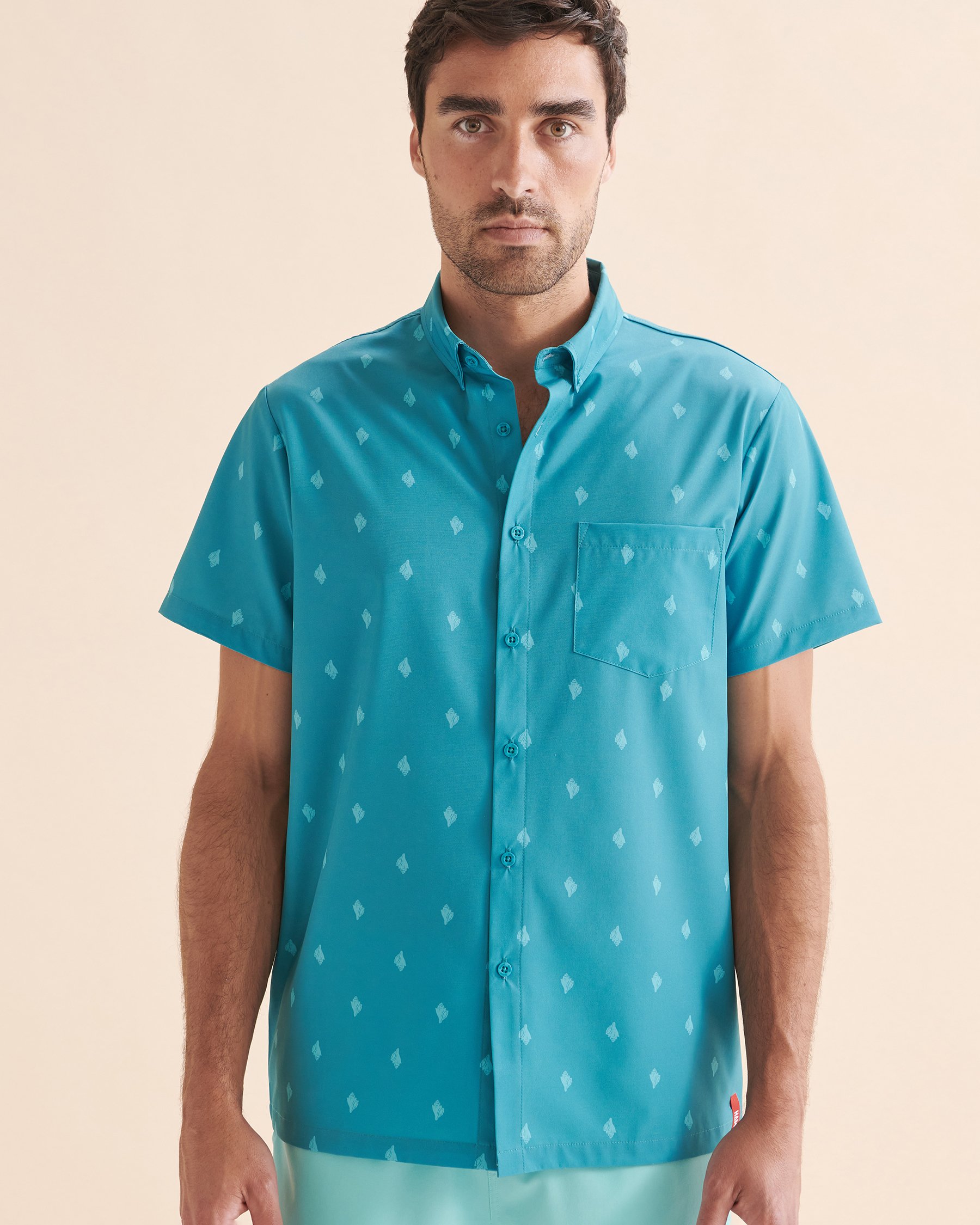 HAMABE Short Sleeve Shirt Seashell 04100014 - View4
